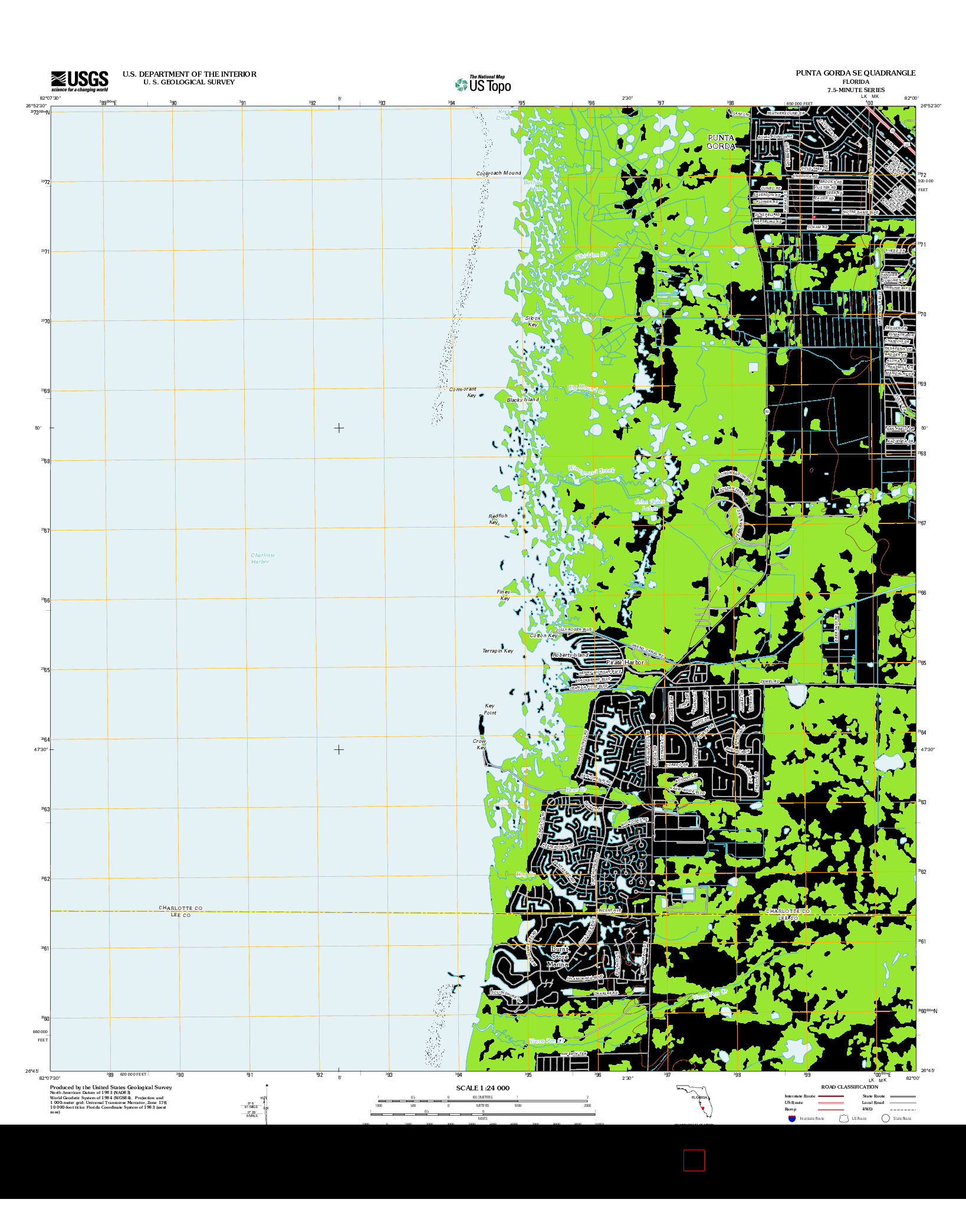 USGS US TOPO 7.5-MINUTE MAP FOR PUNTA GORDA SE, FL 2012