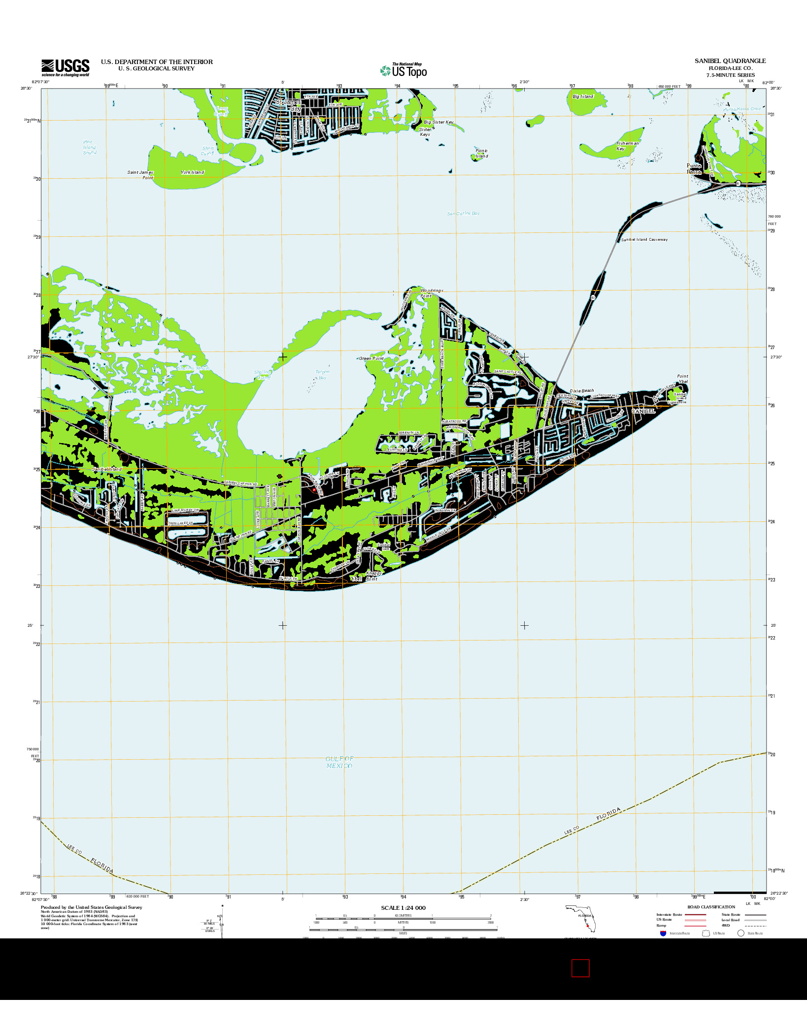 USGS US TOPO 7.5-MINUTE MAP FOR SANIBEL, FL 2012