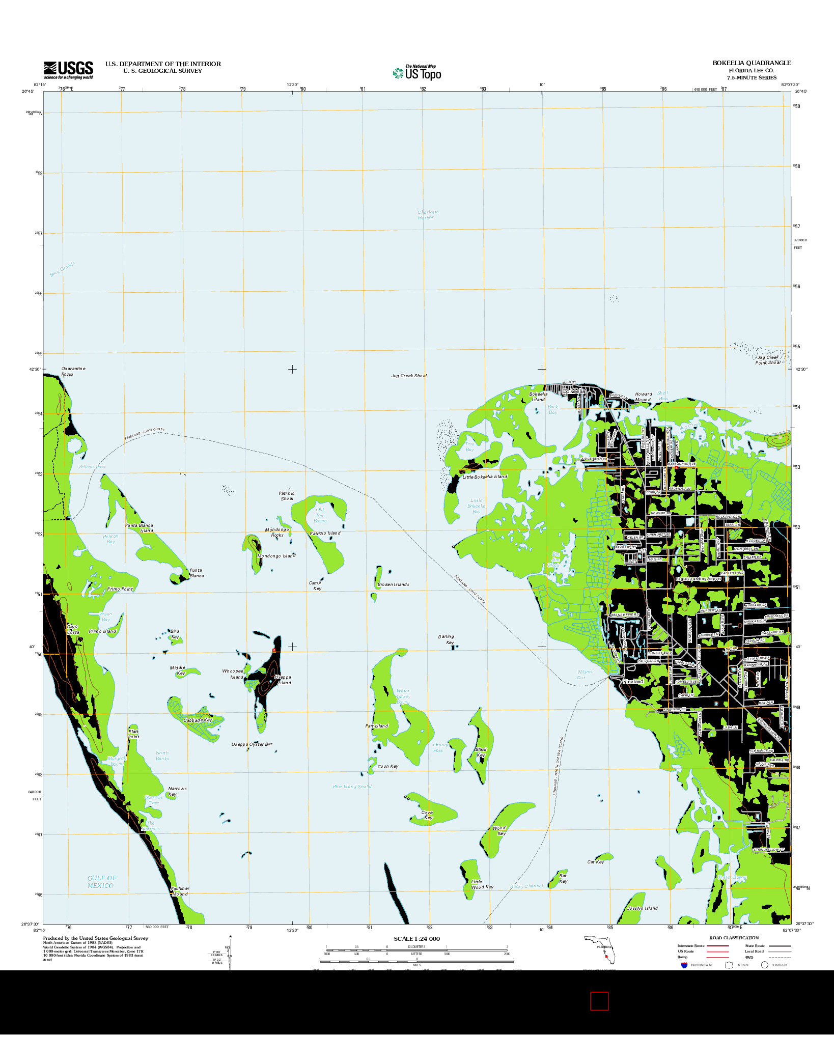 USGS US TOPO 7.5-MINUTE MAP FOR BOKEELIA, FL 2012