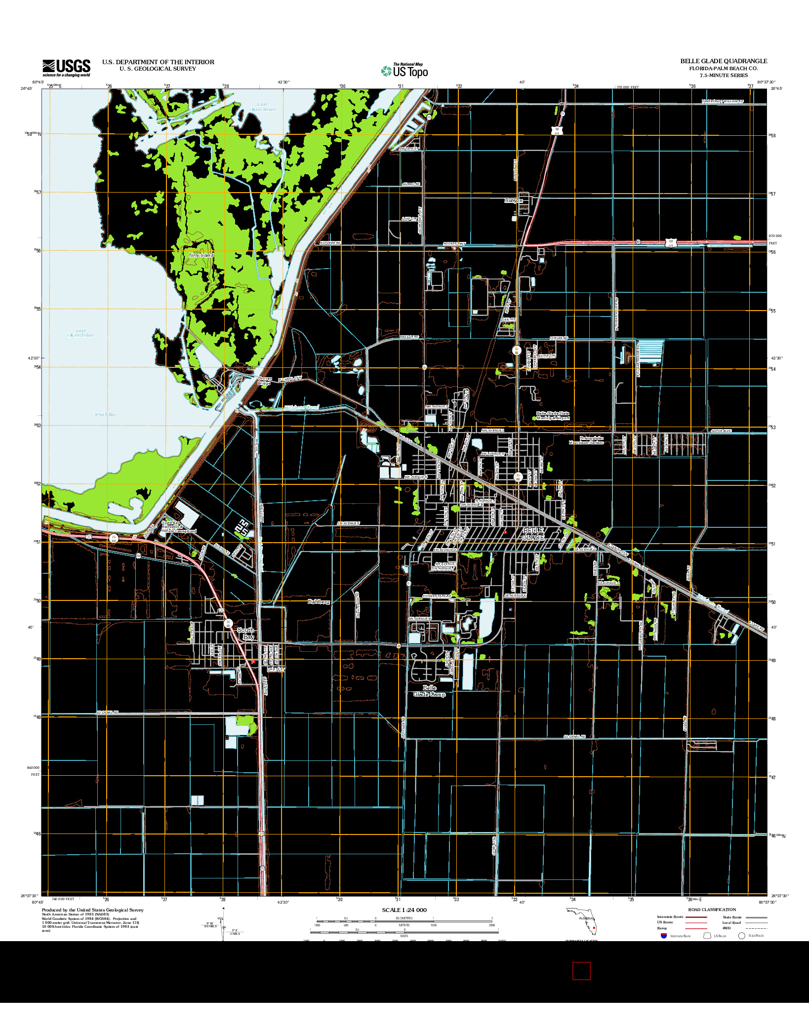 USGS US TOPO 7.5-MINUTE MAP FOR BELLE GLADE, FL 2012