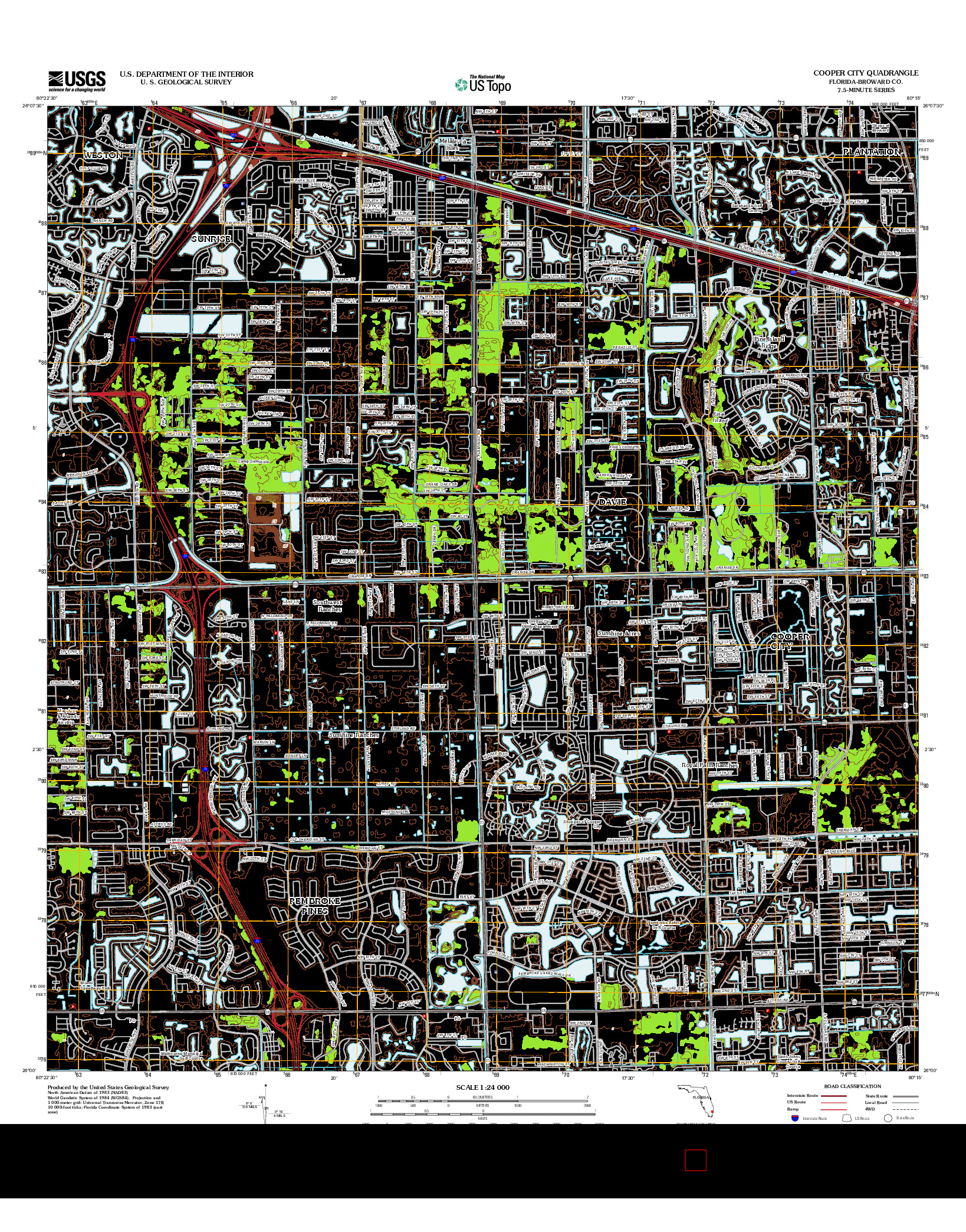 USGS US TOPO 7.5-MINUTE MAP FOR COOPER CITY, FL 2012