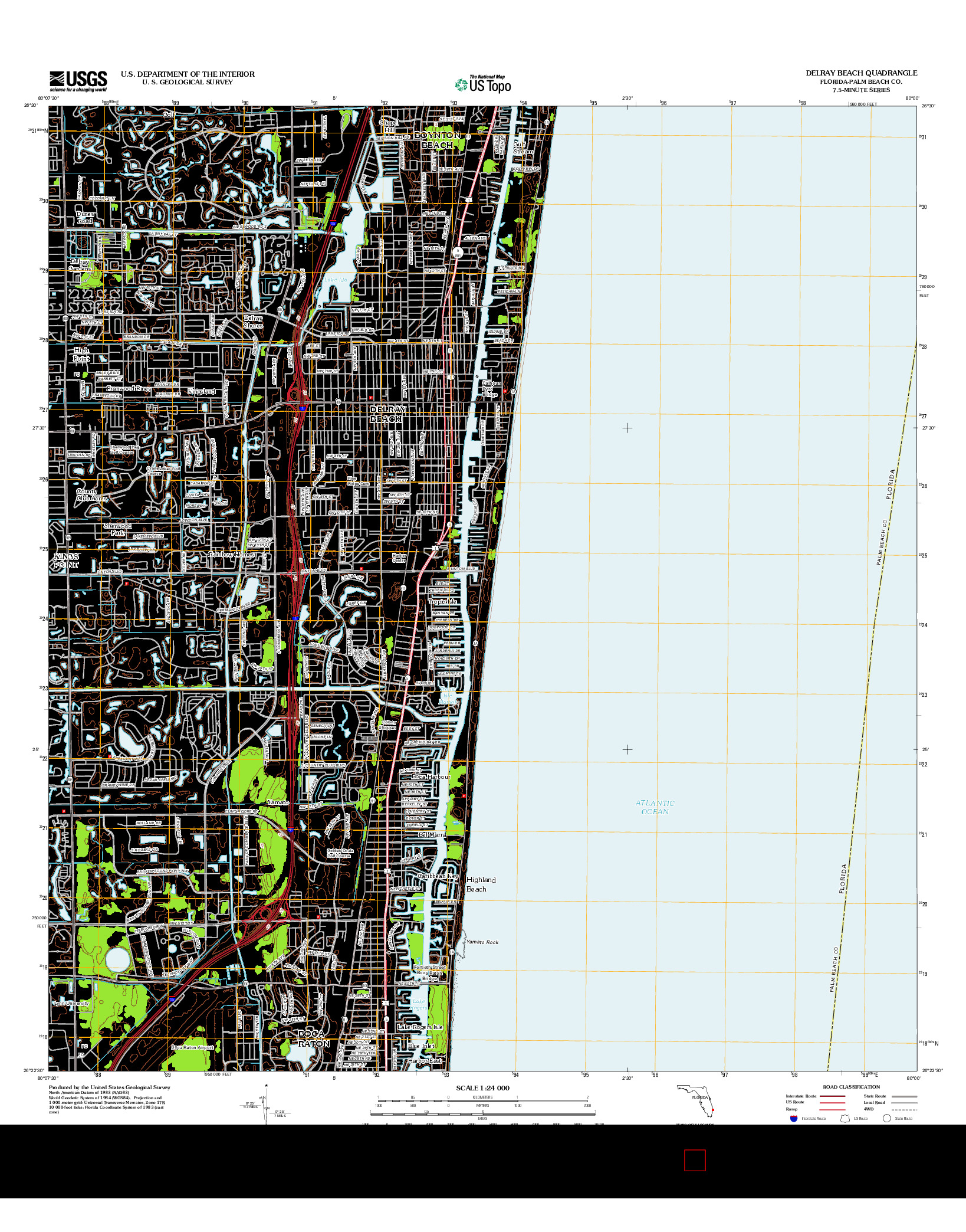 USGS US TOPO 7.5-MINUTE MAP FOR DELRAY BEACH, FL 2012