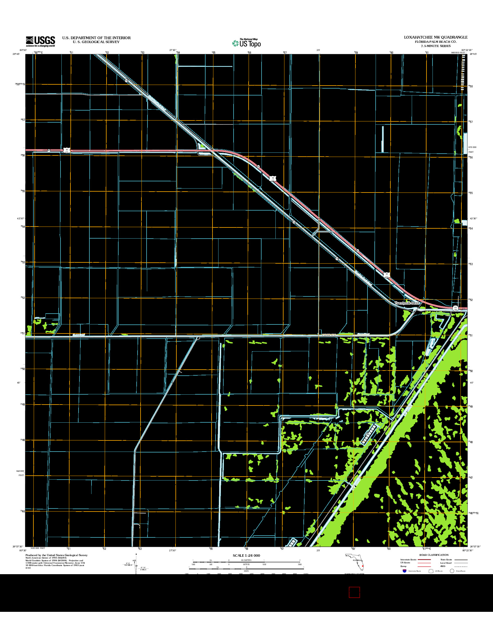 USGS US TOPO 7.5-MINUTE MAP FOR LOXAHATCHEE NW, FL 2012