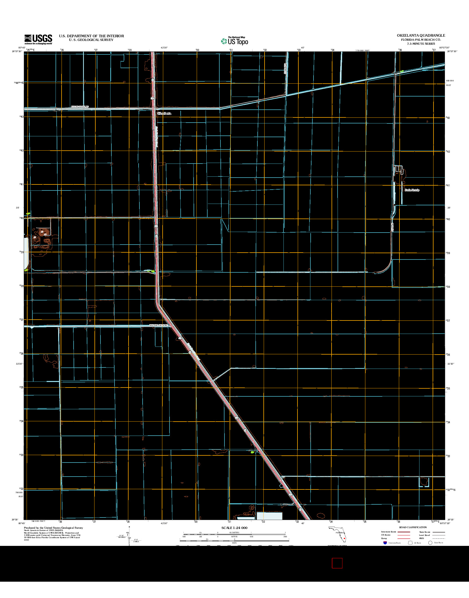 USGS US TOPO 7.5-MINUTE MAP FOR OKEELANTA, FL 2012