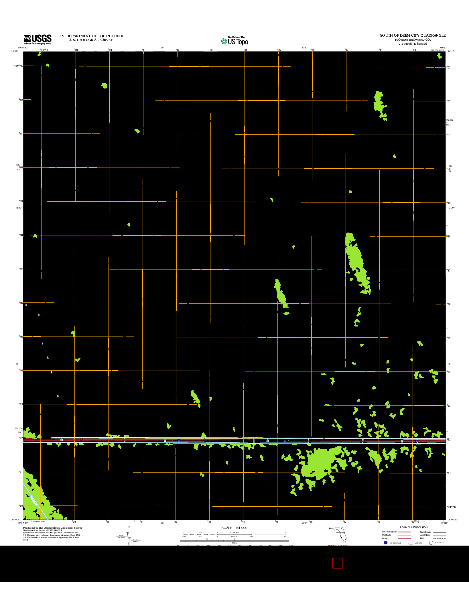 USGS US TOPO 7.5-MINUTE MAP FOR SOUTH OF DEEM CITY, FL 2012