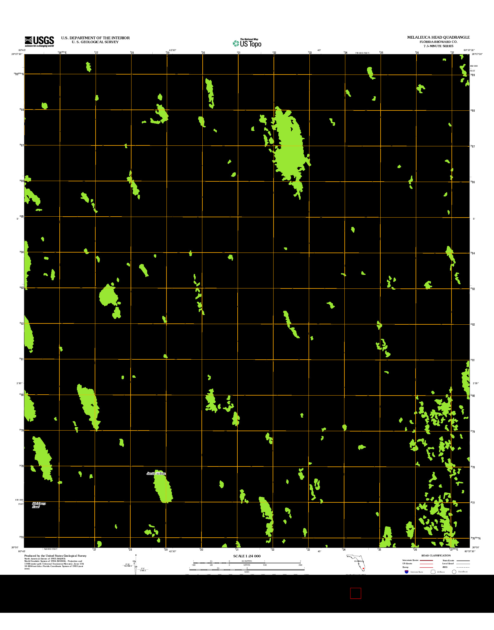 USGS US TOPO 7.5-MINUTE MAP FOR MELALEUCA HEAD, FL 2012