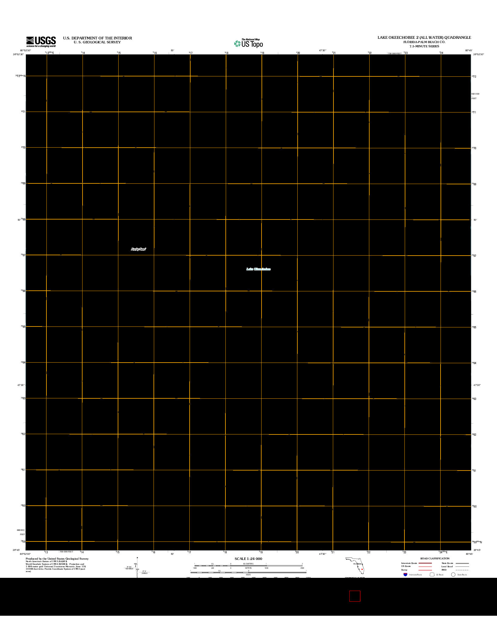 USGS US TOPO 7.5-MINUTE MAP FOR LAKE OKEECHOBEE 2 (ALL WATER), FL 2012