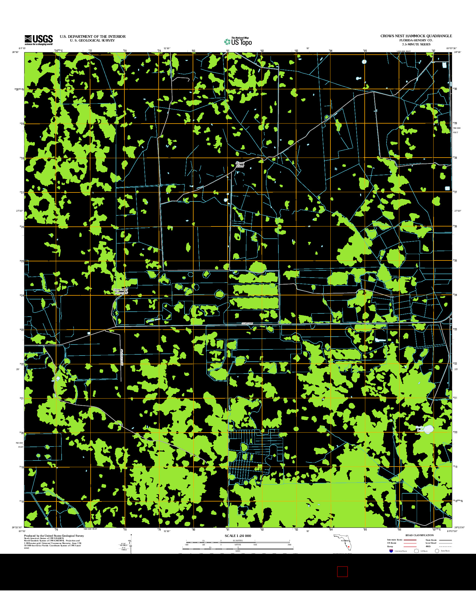 USGS US TOPO 7.5-MINUTE MAP FOR CROWS NEST HAMMOCK, FL 2012