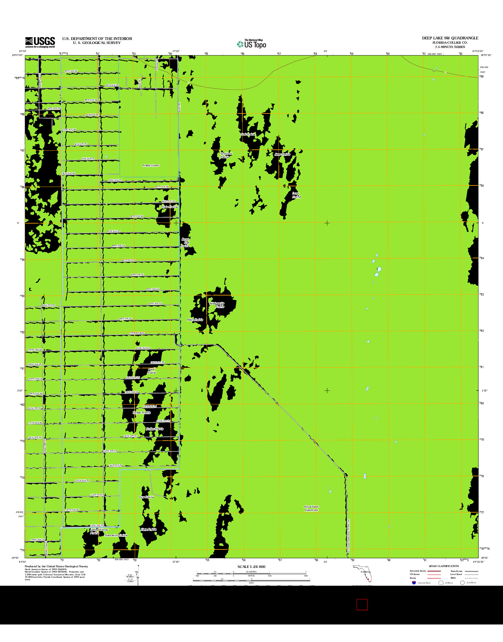 USGS US TOPO 7.5-MINUTE MAP FOR DEEP LAKE SW, FL 2012