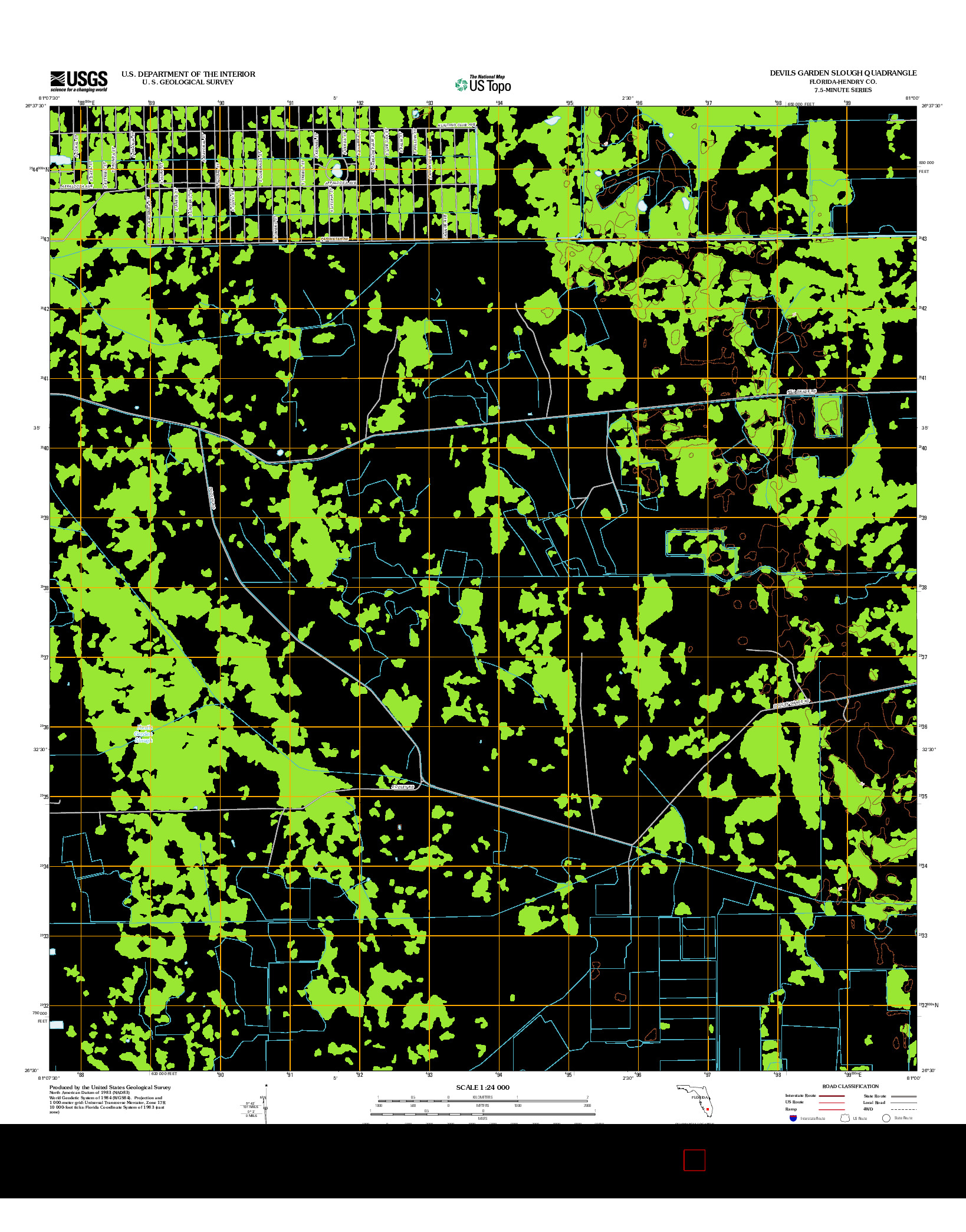 USGS US TOPO 7.5-MINUTE MAP FOR DEVILS GARDEN SLOUGH, FL 2012