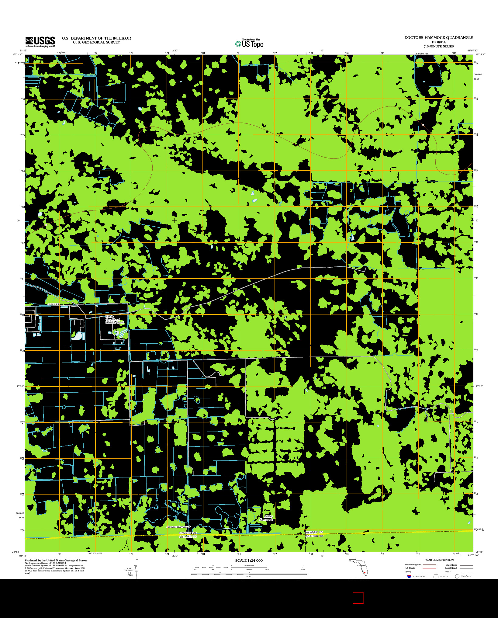 USGS US TOPO 7.5-MINUTE MAP FOR DOCTORS HAMMOCK, FL 2012