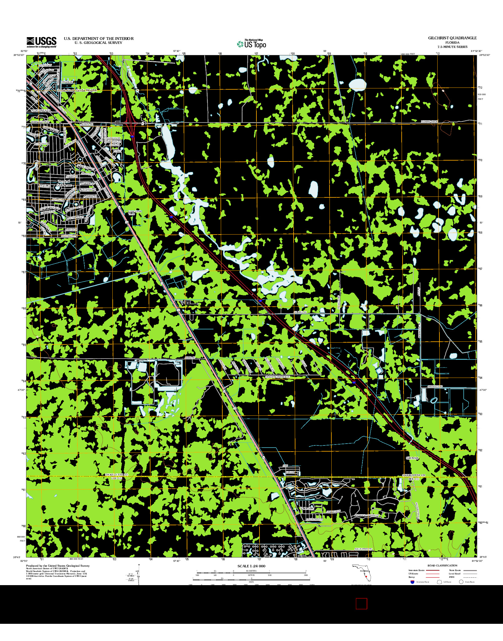 USGS US TOPO 7.5-MINUTE MAP FOR GILCHRIST, FL 2012