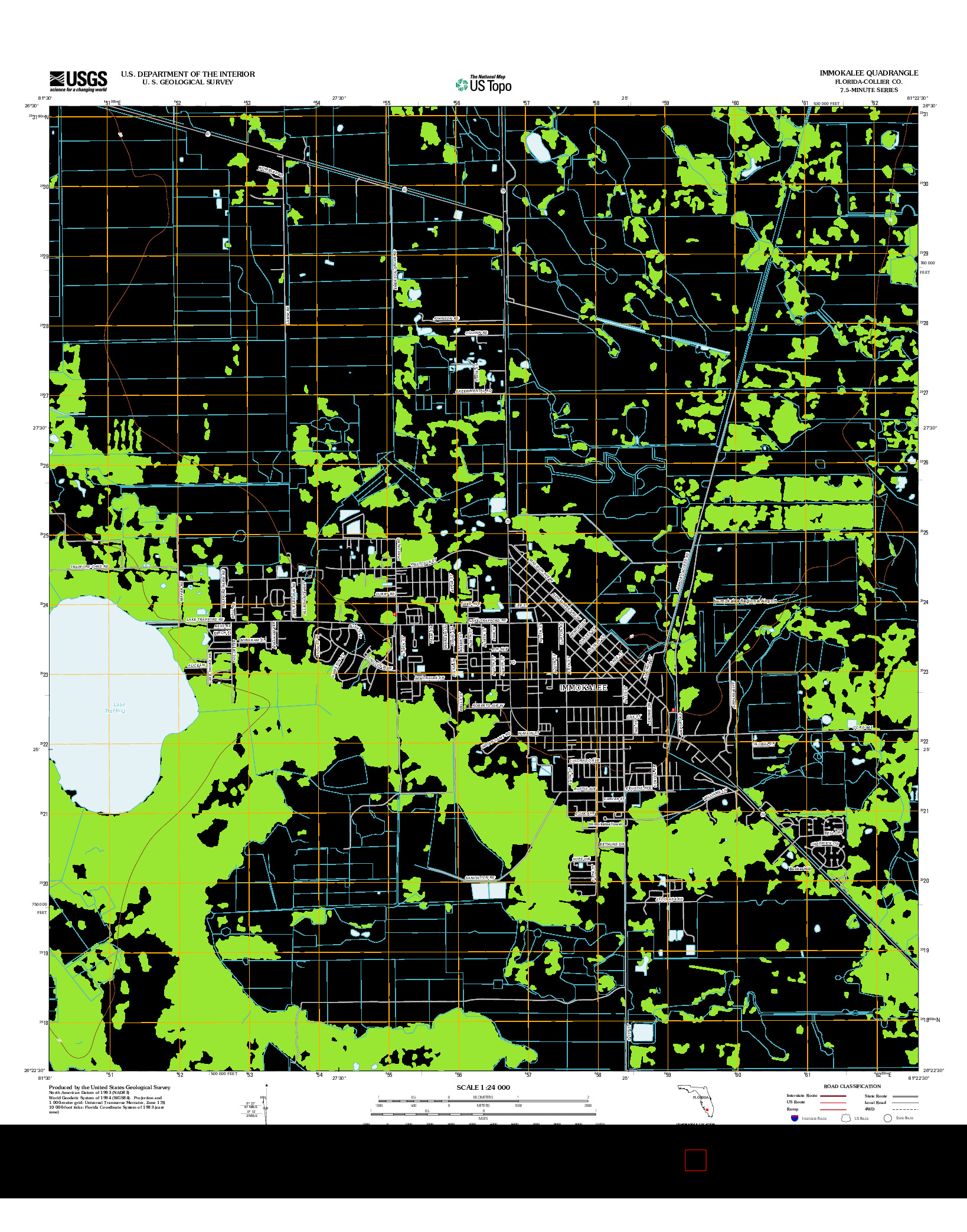 USGS US TOPO 7.5-MINUTE MAP FOR IMMOKALEE, FL 2012