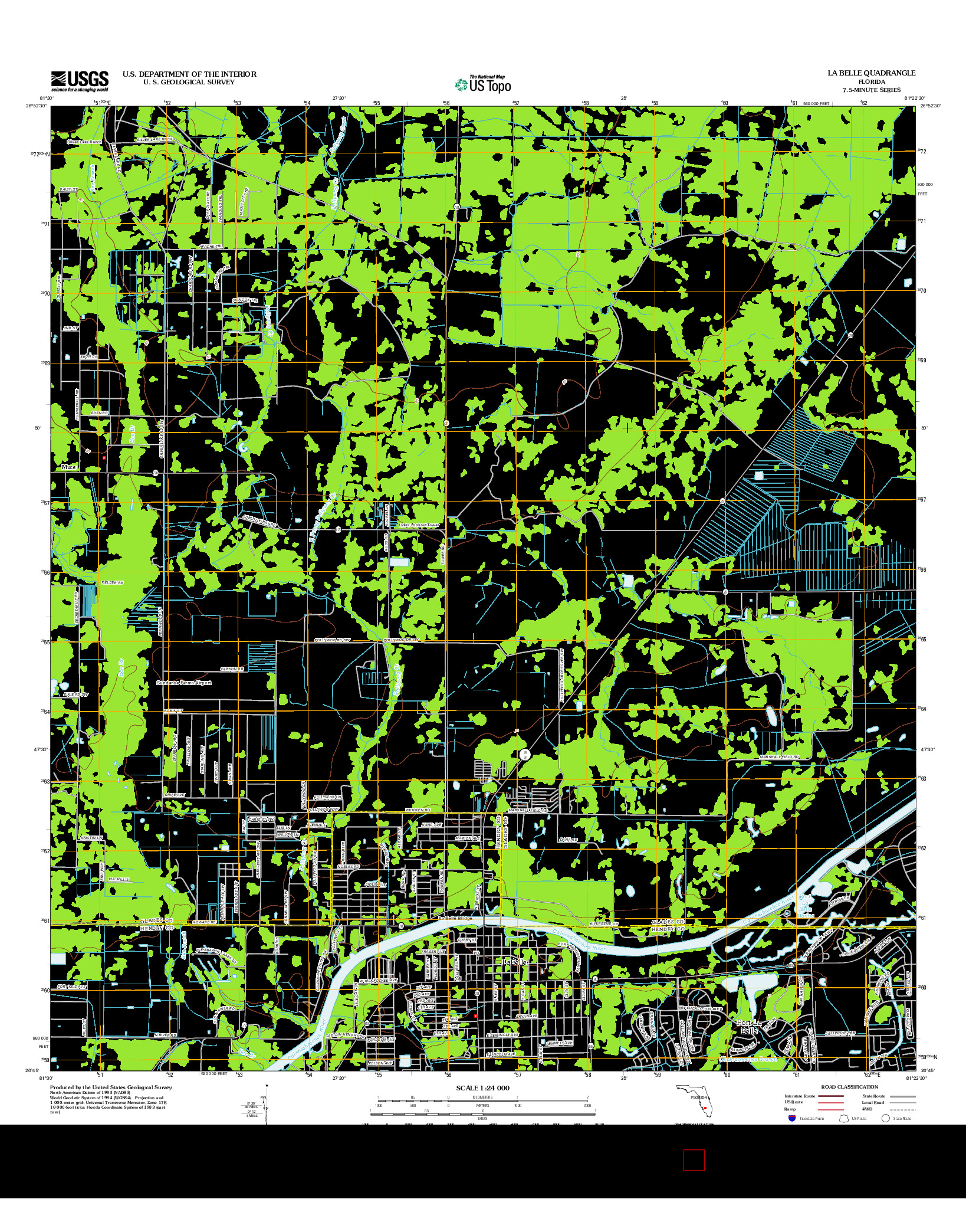 USGS US TOPO 7.5-MINUTE MAP FOR LA BELLE, FL 2012