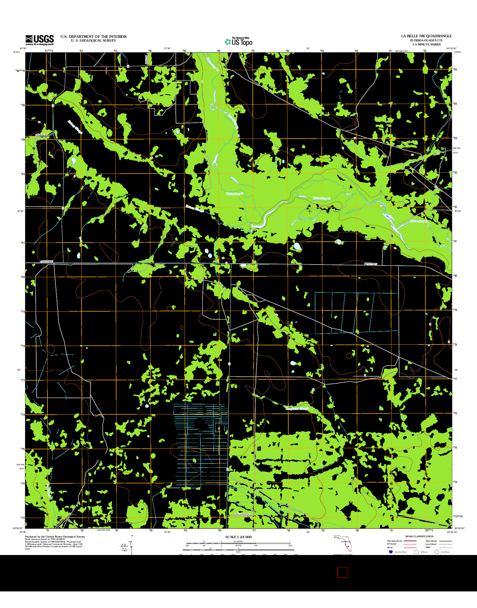 USGS US TOPO 7.5-MINUTE MAP FOR LA BELLE NW, FL 2012