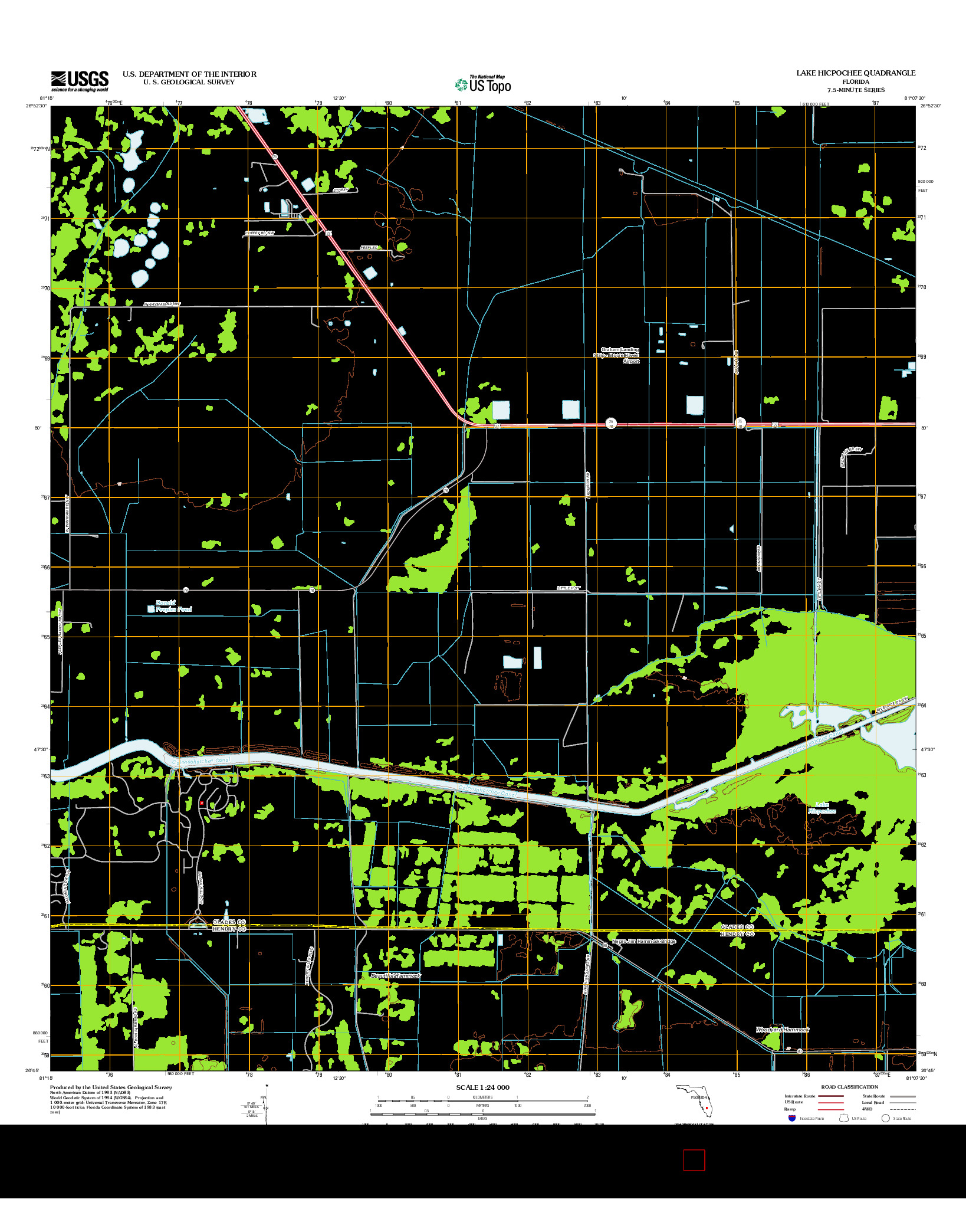 USGS US TOPO 7.5-MINUTE MAP FOR LAKE HICPOCHEE, FL 2012