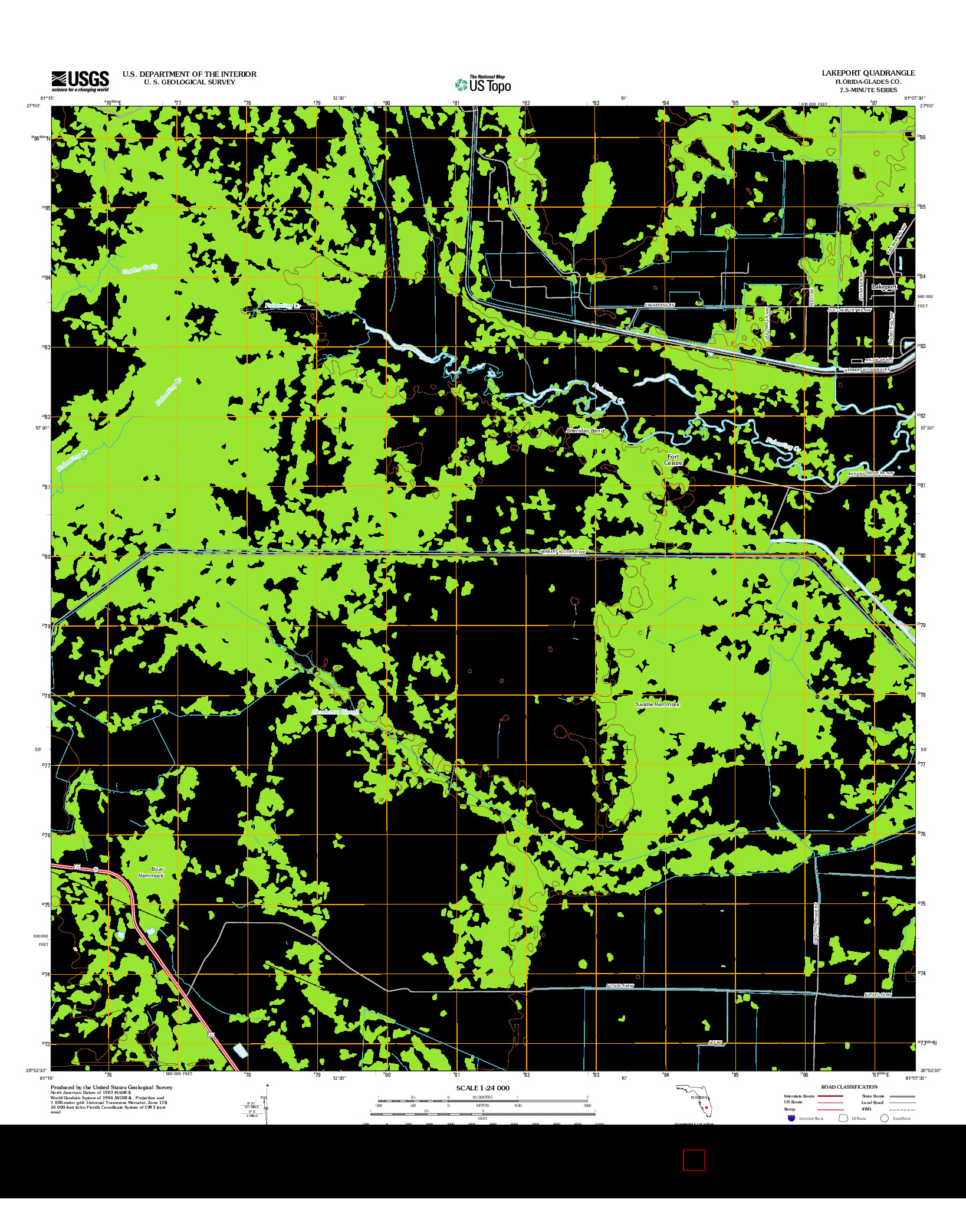 USGS US TOPO 7.5-MINUTE MAP FOR LAKEPORT, FL 2012