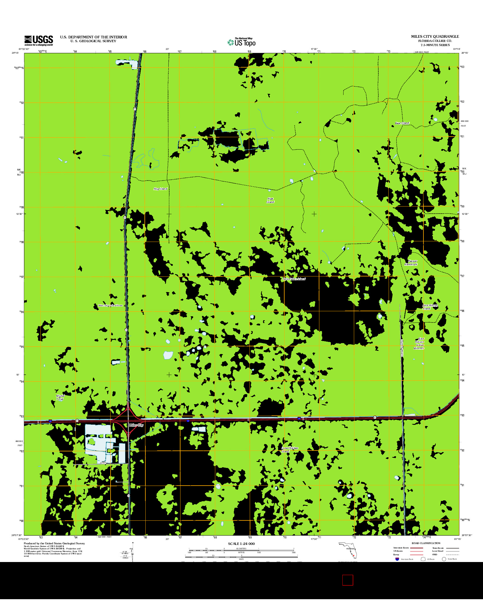 USGS US TOPO 7.5-MINUTE MAP FOR MILES CITY, FL 2012