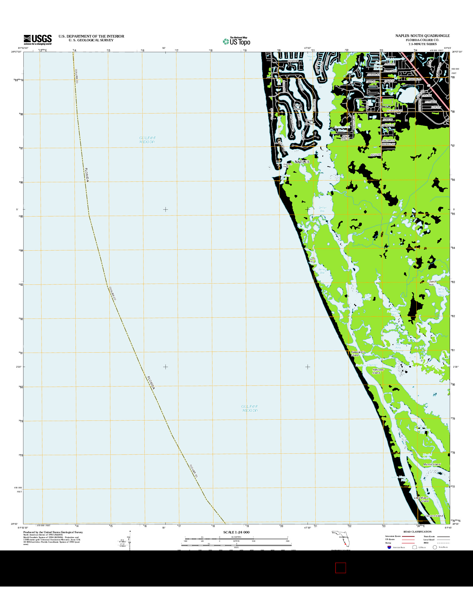 USGS US TOPO 7.5-MINUTE MAP FOR NAPLES SOUTH, FL 2012