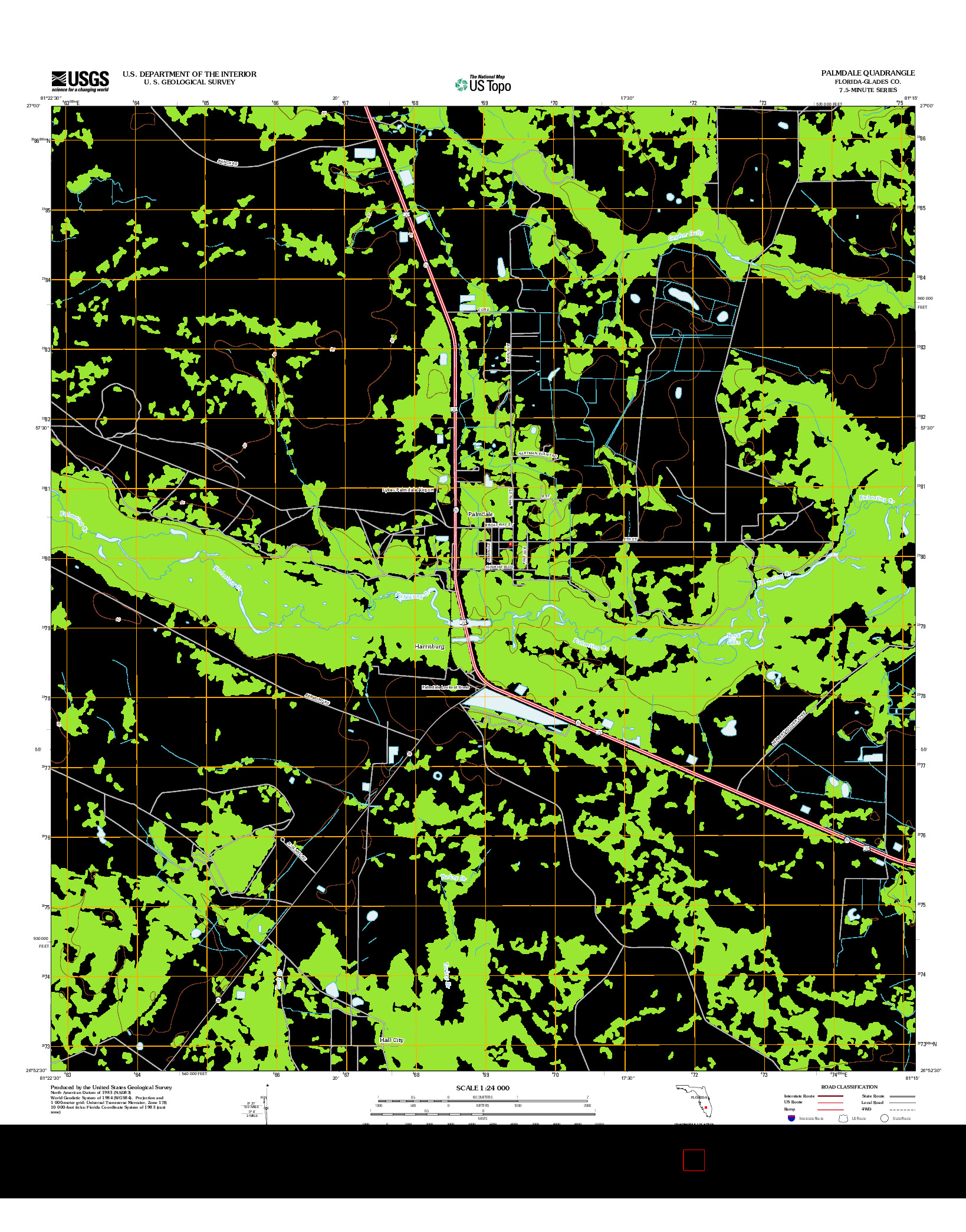 USGS US TOPO 7.5-MINUTE MAP FOR PALMDALE, FL 2012