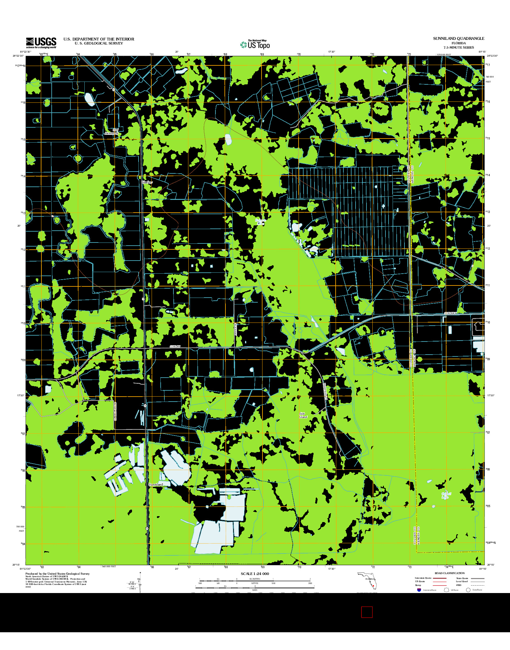USGS US TOPO 7.5-MINUTE MAP FOR SUNNILAND, FL 2012