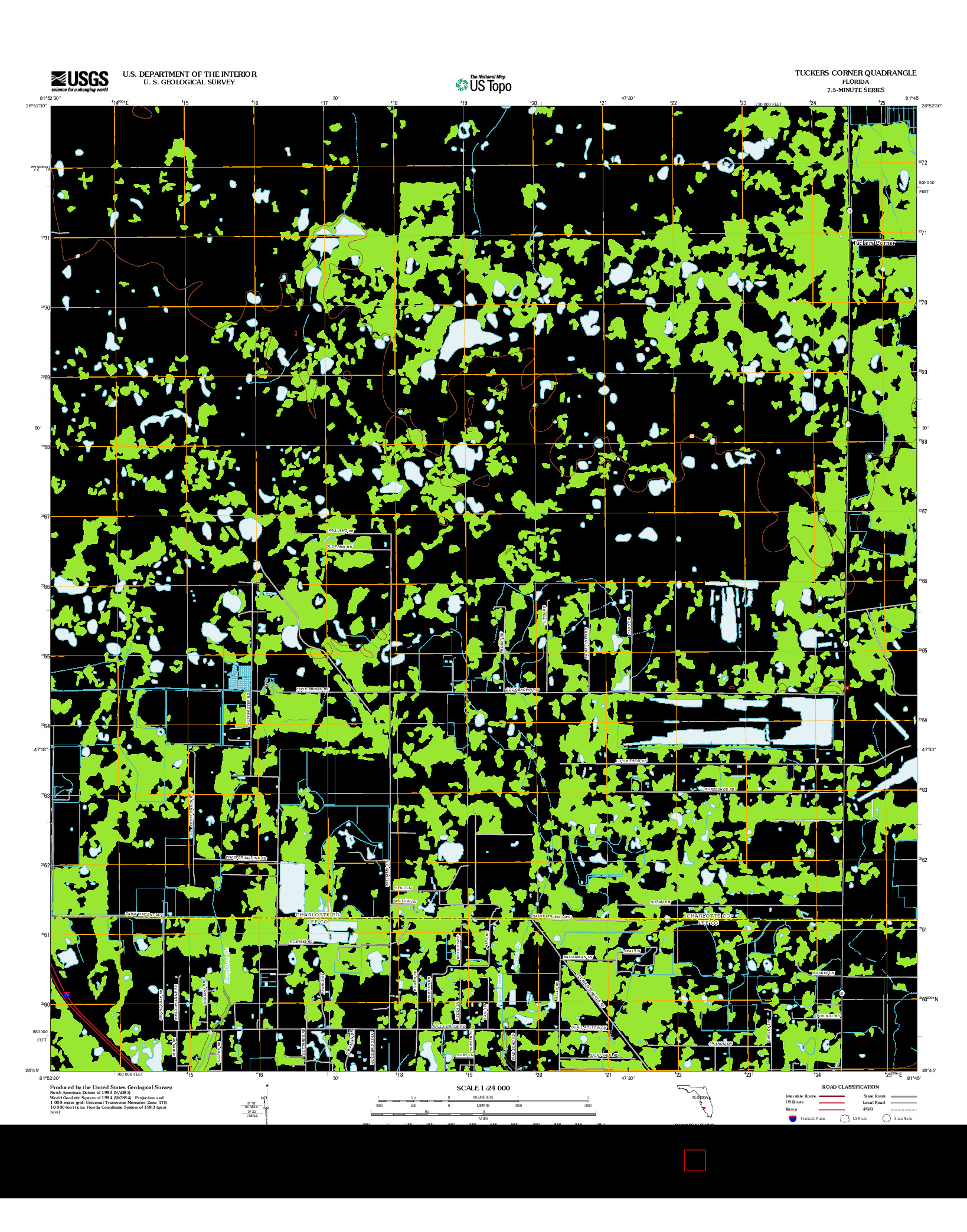 USGS US TOPO 7.5-MINUTE MAP FOR TUCKERS CORNER, FL 2012