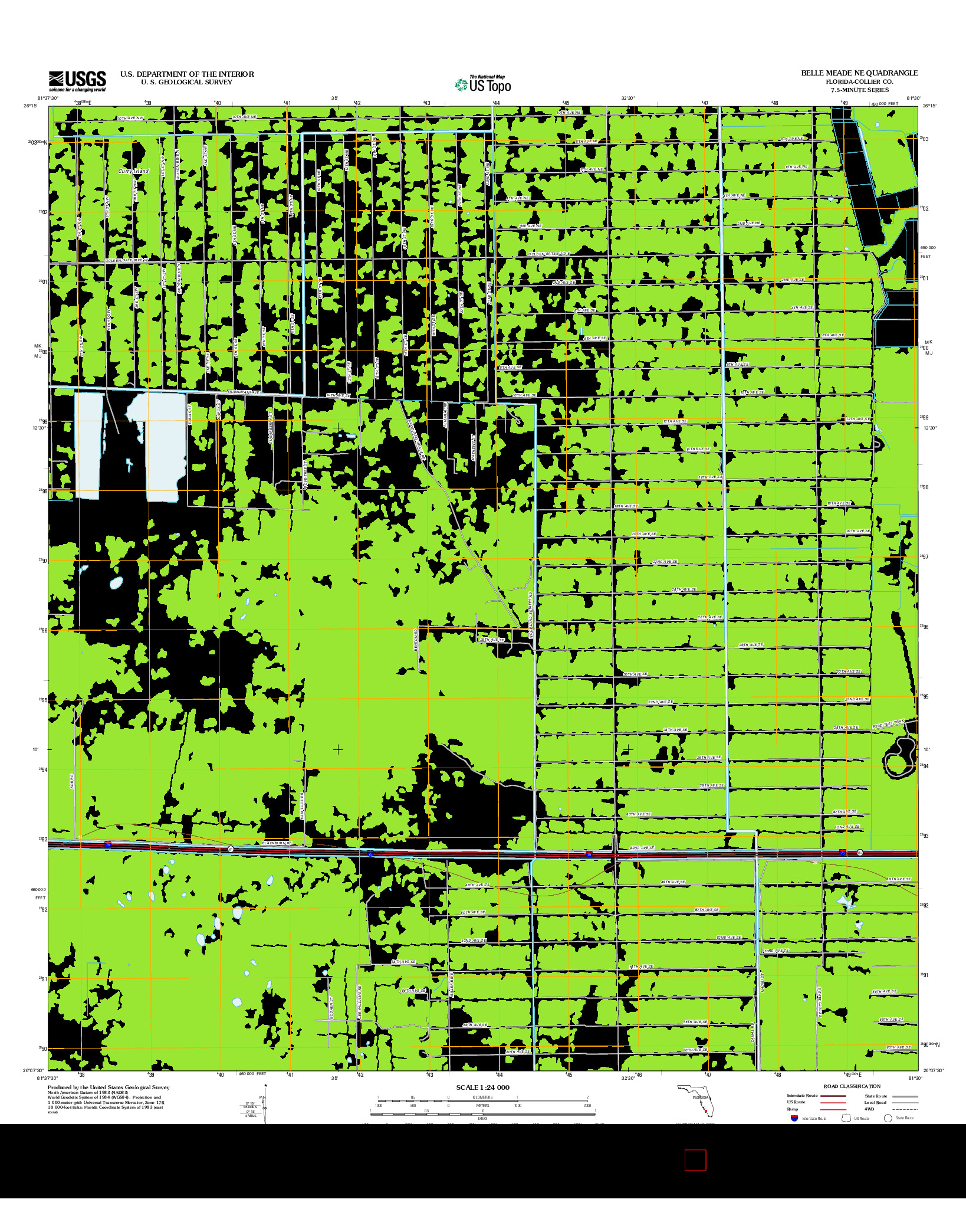 USGS US TOPO 7.5-MINUTE MAP FOR BELLE MEADE NE, FL 2012