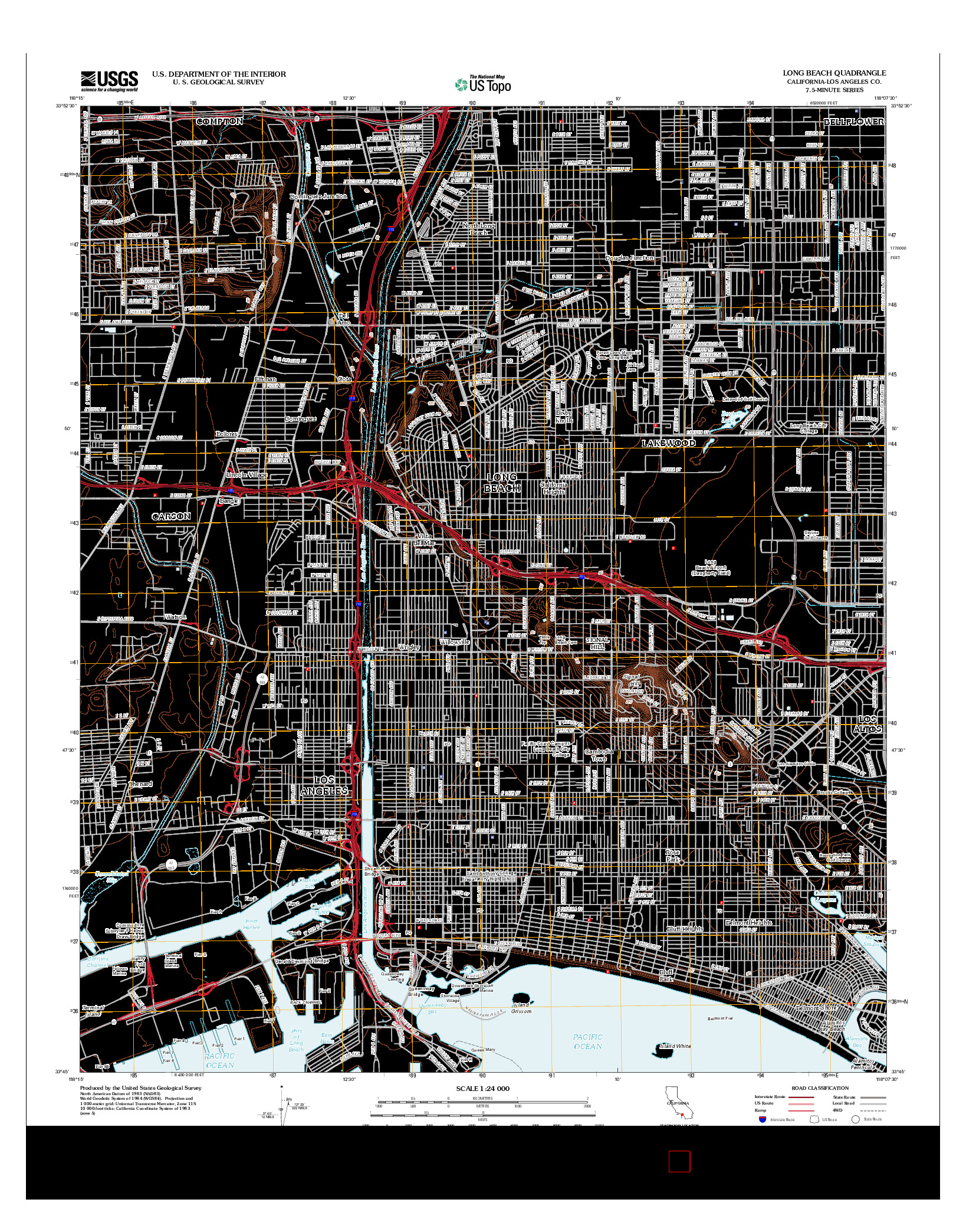 USGS US TOPO 7.5-MINUTE MAP FOR LONG BEACH, CA 2012