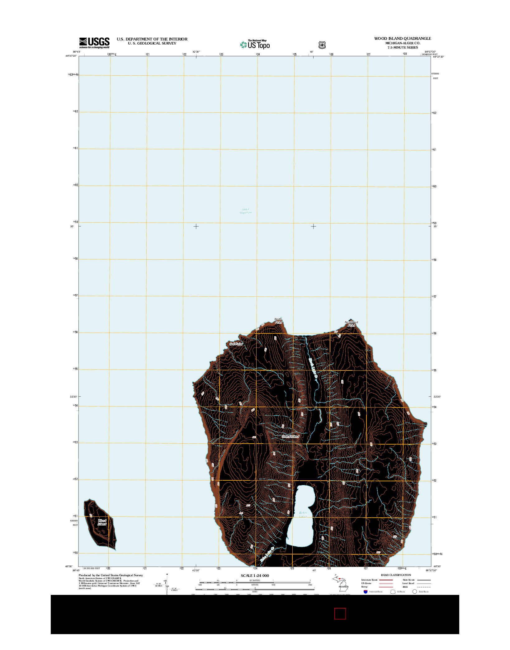 USGS US TOPO 7.5-MINUTE MAP FOR WOOD ISLAND, MI 2012