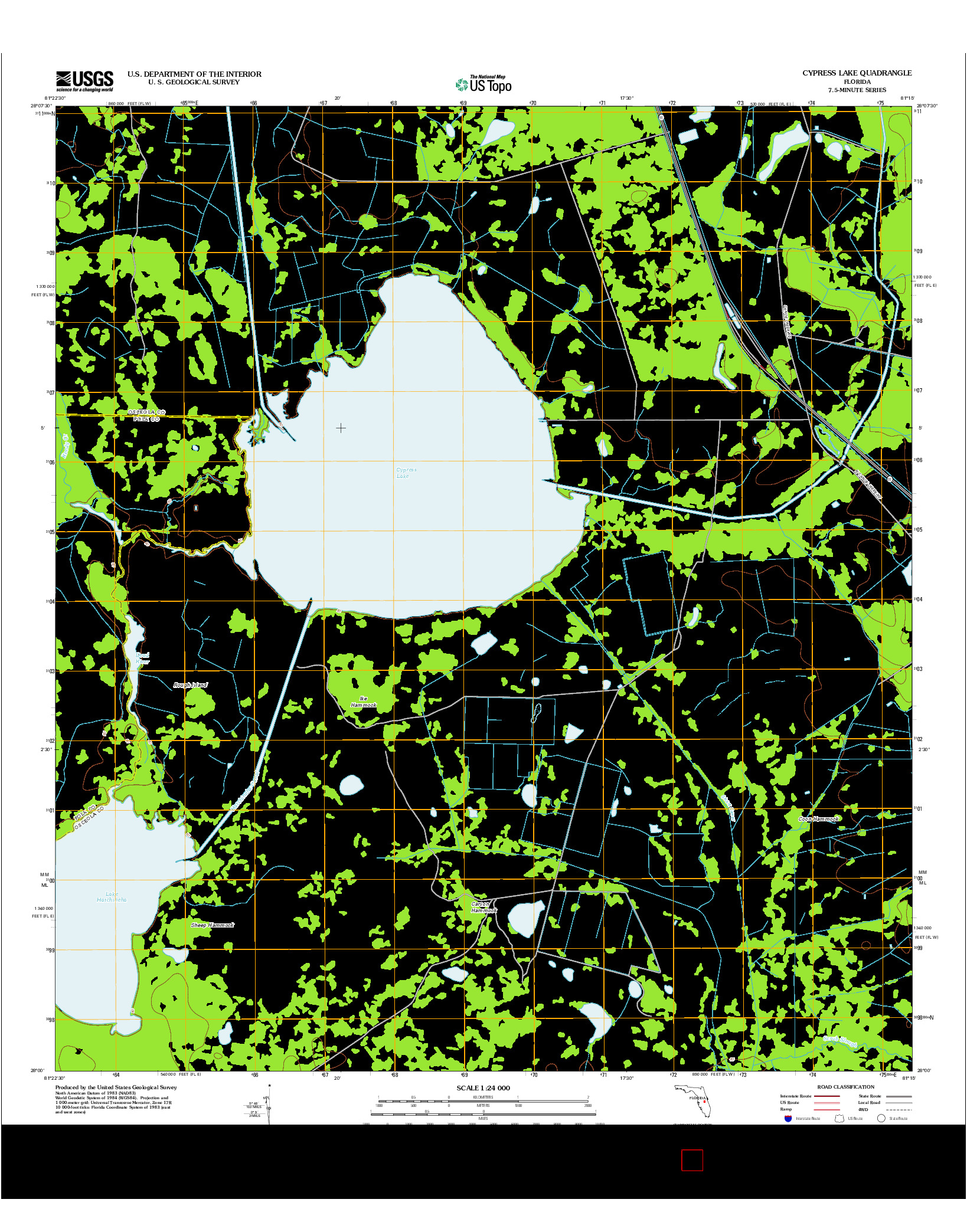 USGS US TOPO 7.5-MINUTE MAP FOR CYPRESS LAKE, FL 2012