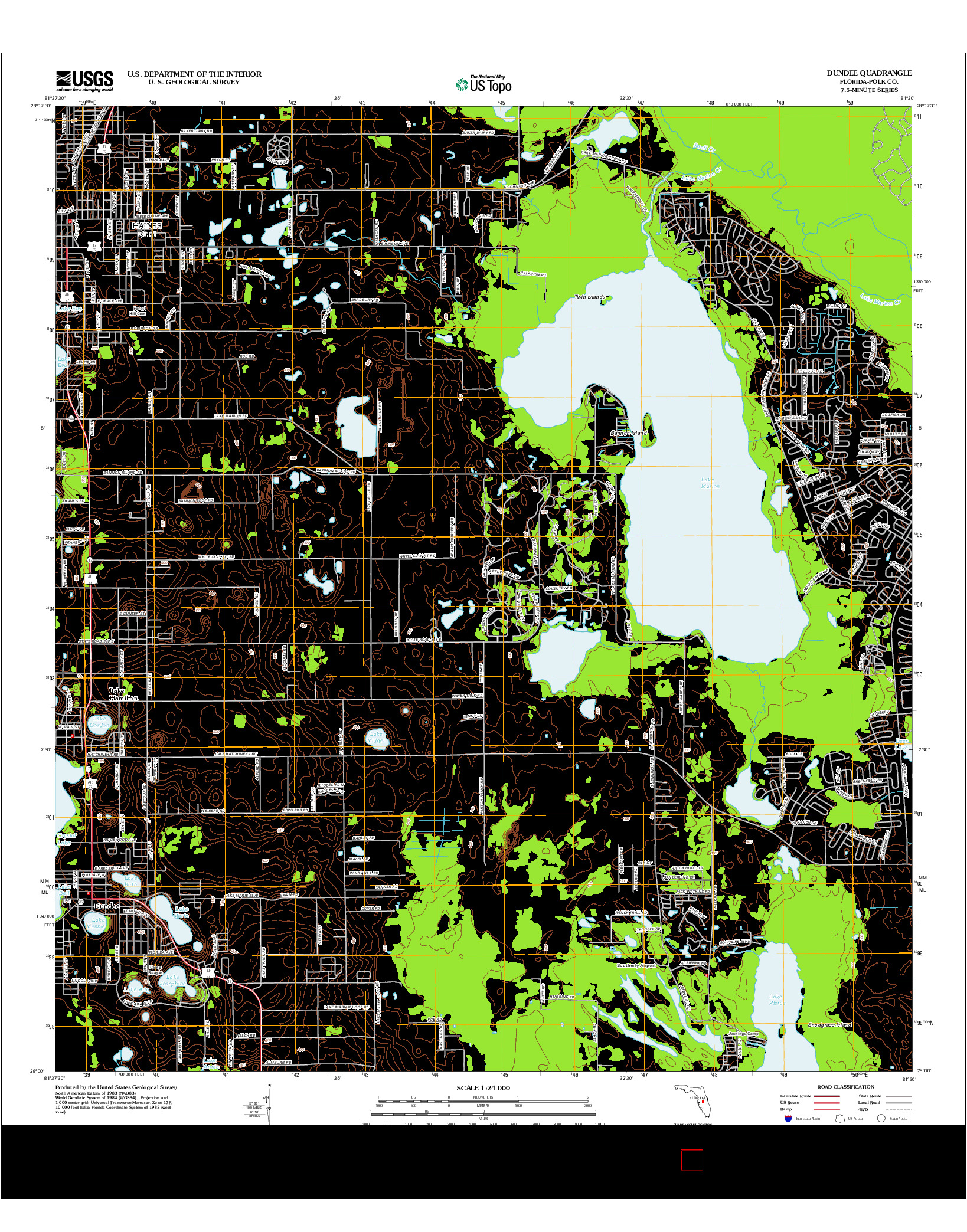 USGS US TOPO 7.5-MINUTE MAP FOR DUNDEE, FL 2012