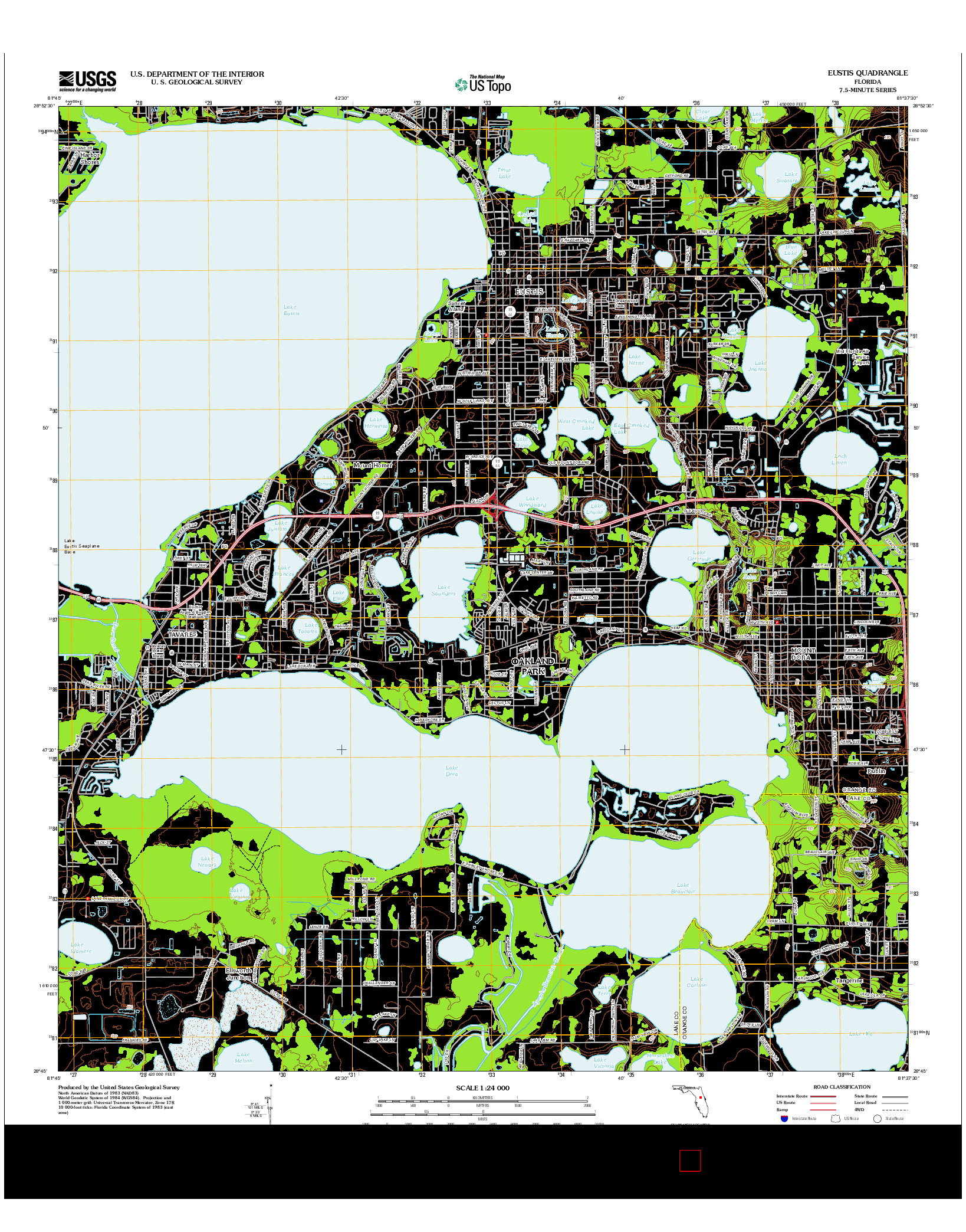 USGS US TOPO 7.5-MINUTE MAP FOR EUSTIS, FL 2012