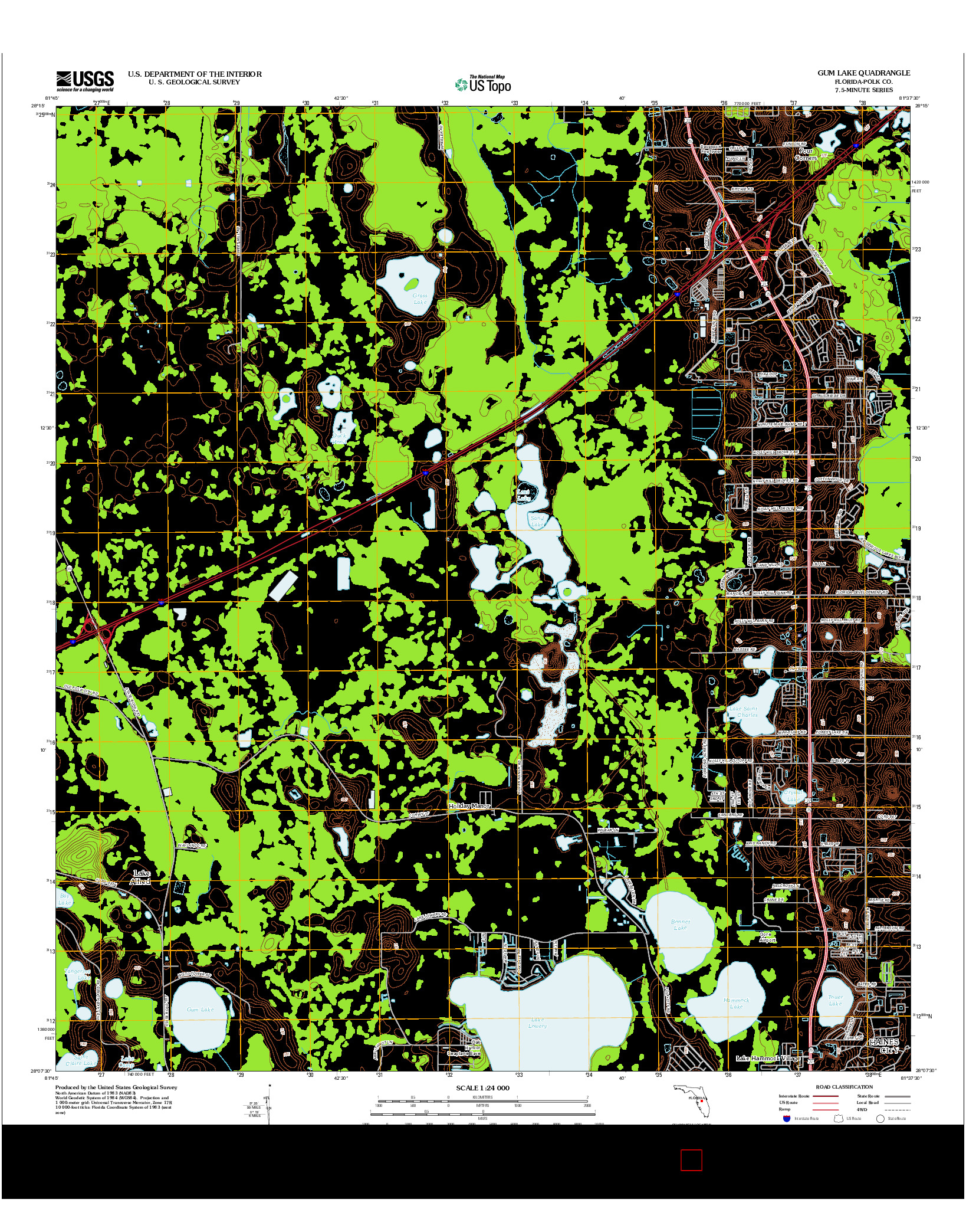 USGS US TOPO 7.5-MINUTE MAP FOR GUM LAKE, FL 2012