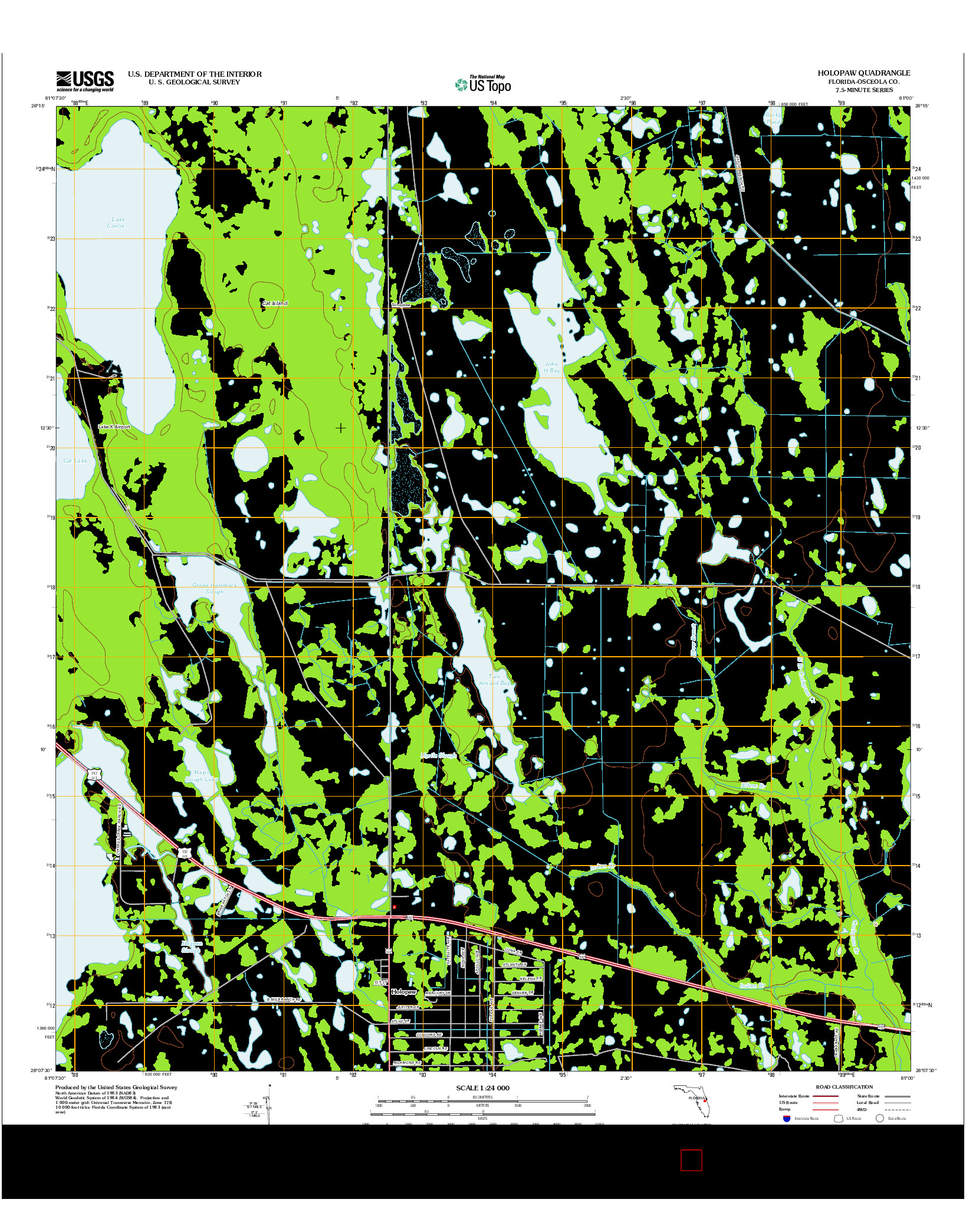 USGS US TOPO 7.5-MINUTE MAP FOR HOLOPAW, FL 2012