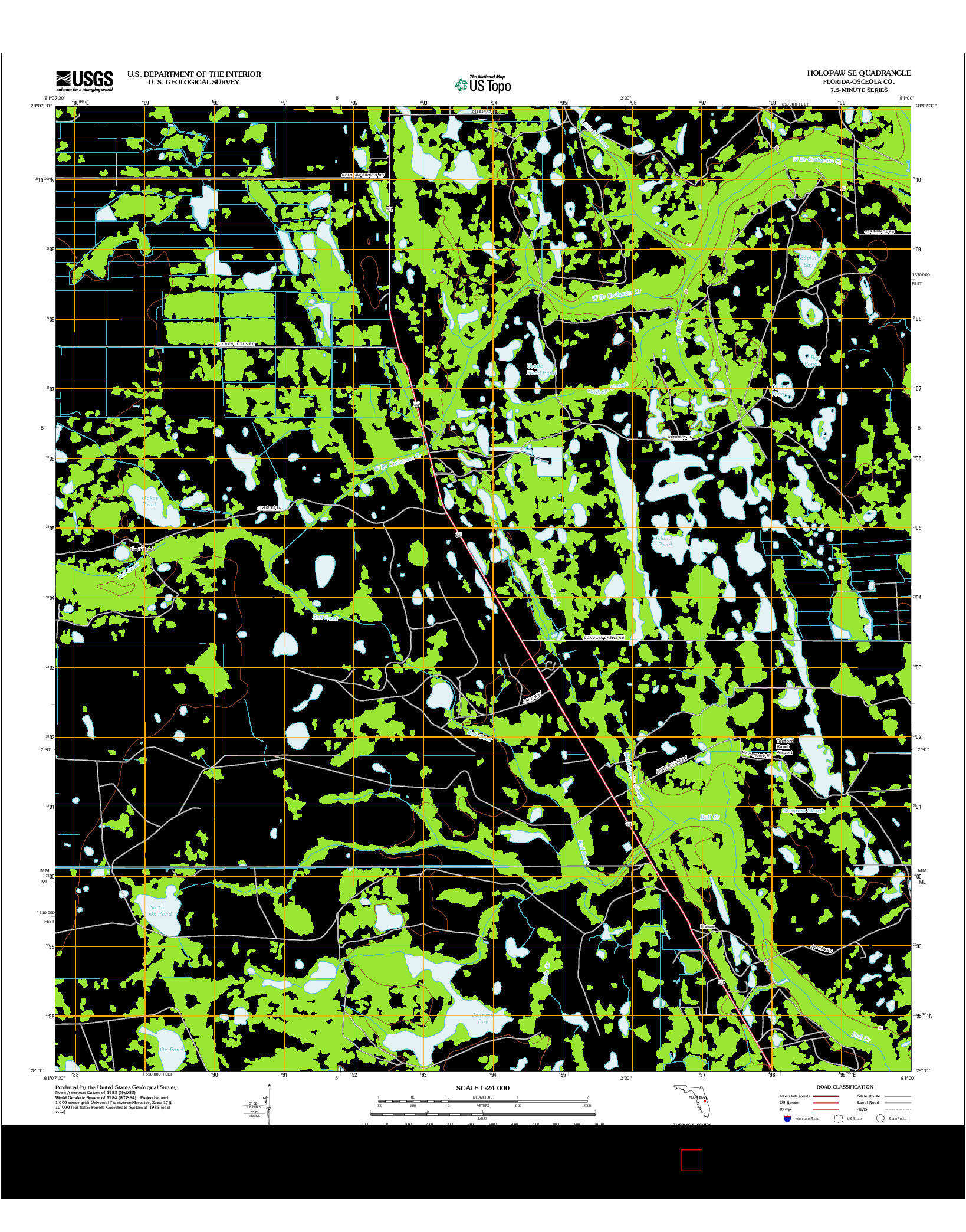 USGS US TOPO 7.5-MINUTE MAP FOR HOLOPAW SE, FL 2012