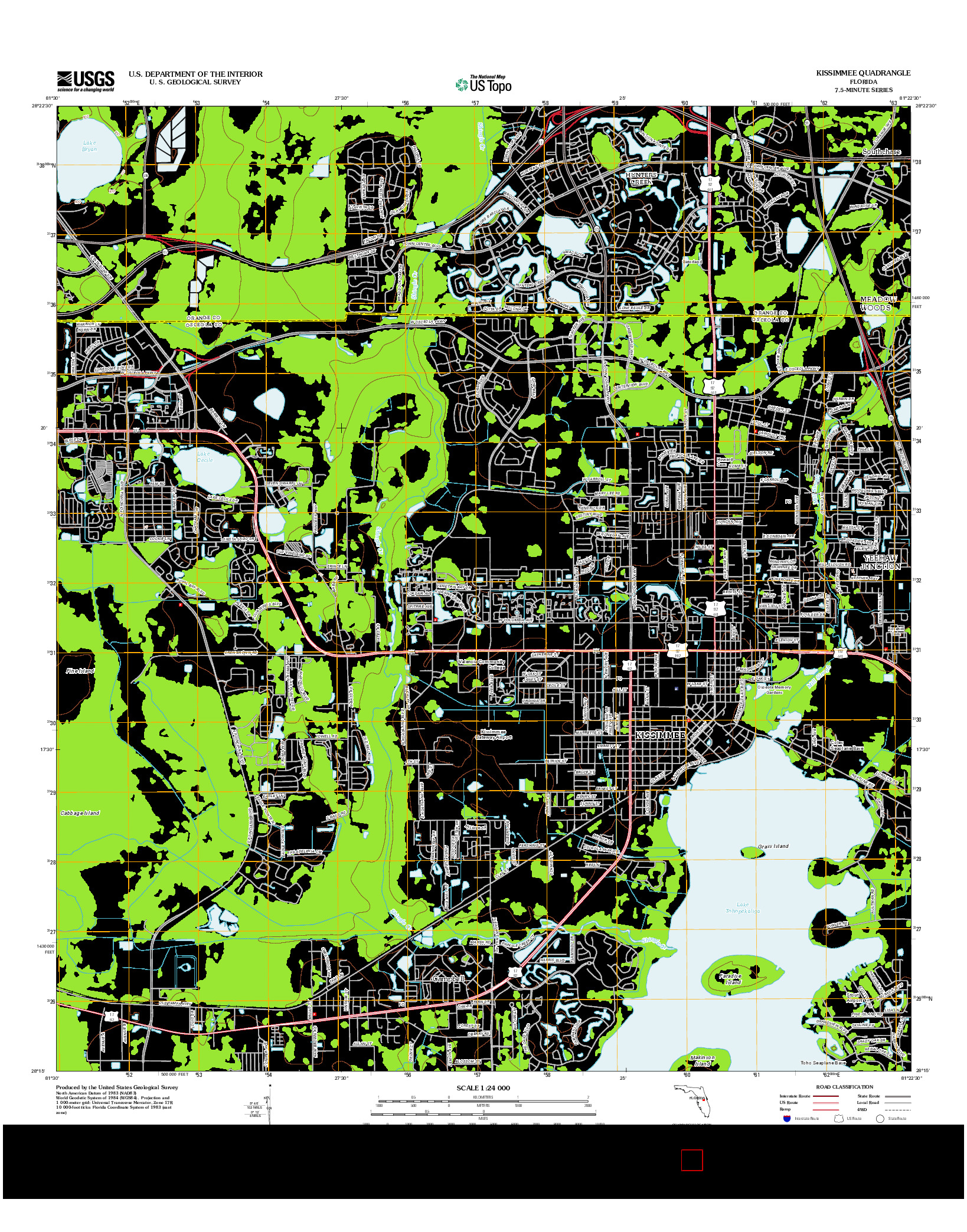 USGS US TOPO 7.5-MINUTE MAP FOR KISSIMMEE, FL 2012