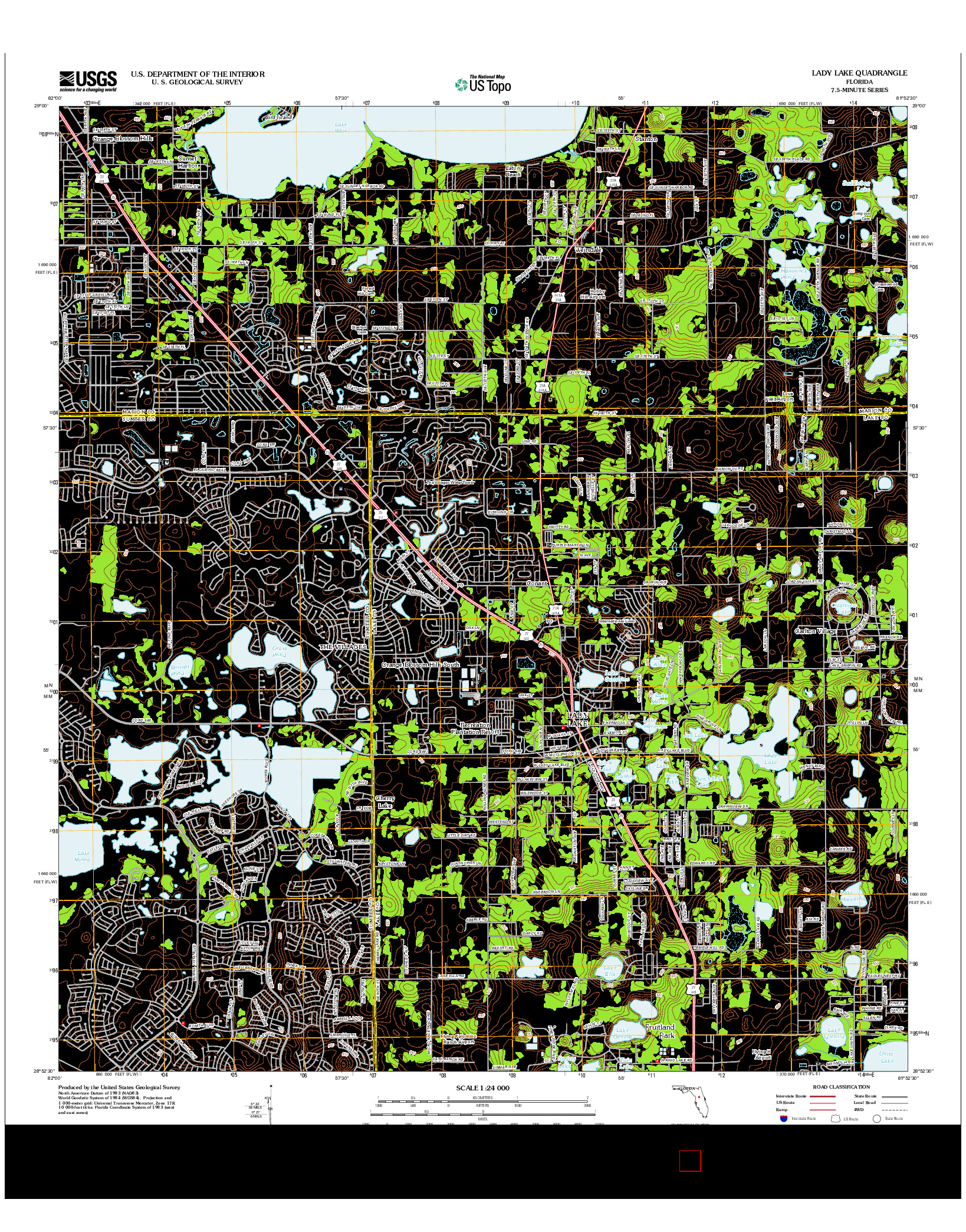 USGS US TOPO 7.5-MINUTE MAP FOR LADY LAKE, FL 2012