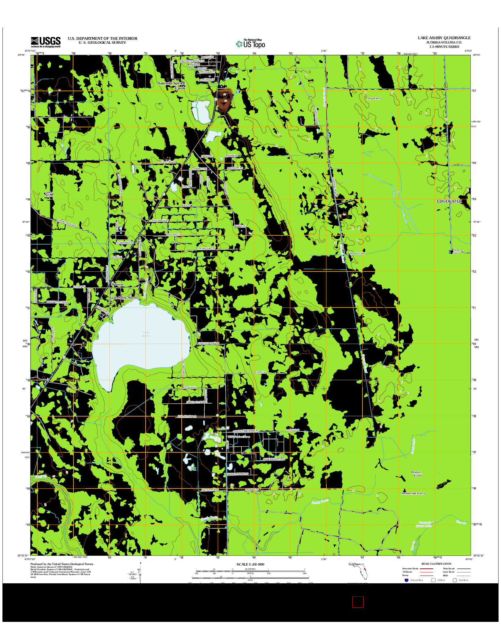 USGS US TOPO 7.5-MINUTE MAP FOR LAKE ASHBY, FL 2012
