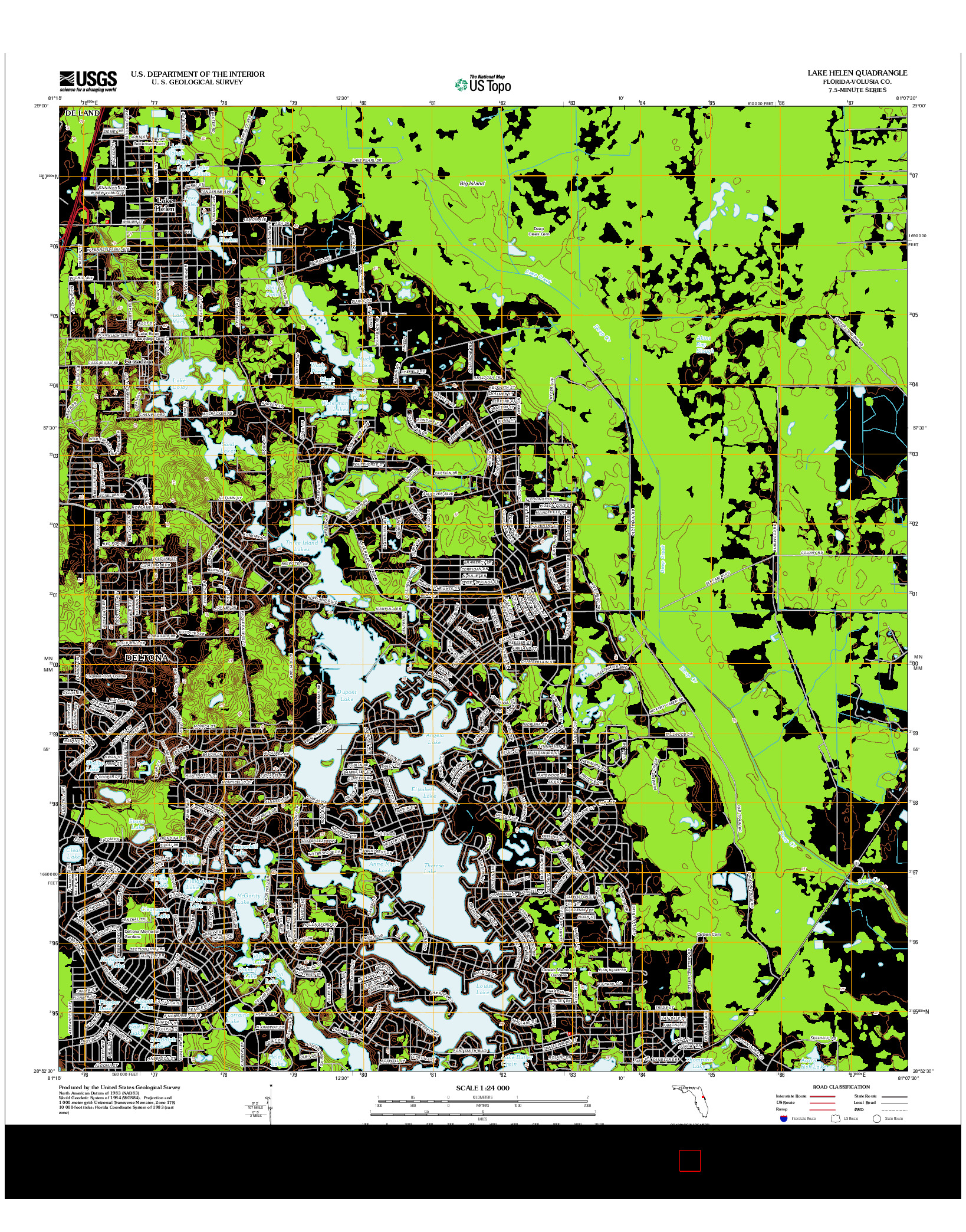 USGS US TOPO 7.5-MINUTE MAP FOR LAKE HELEN, FL 2012