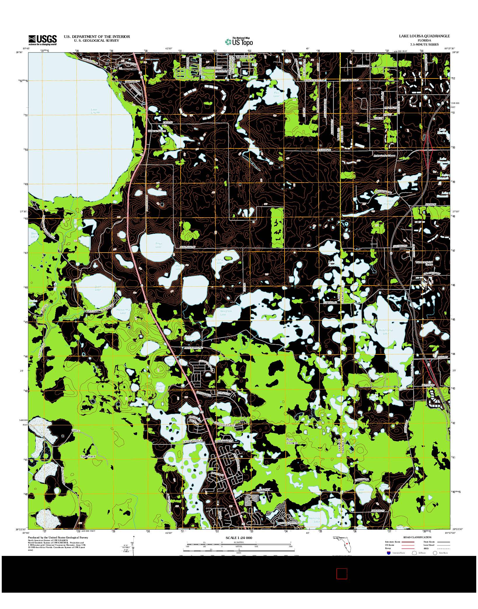 USGS US TOPO 7.5-MINUTE MAP FOR LAKE LOUISA, FL 2012