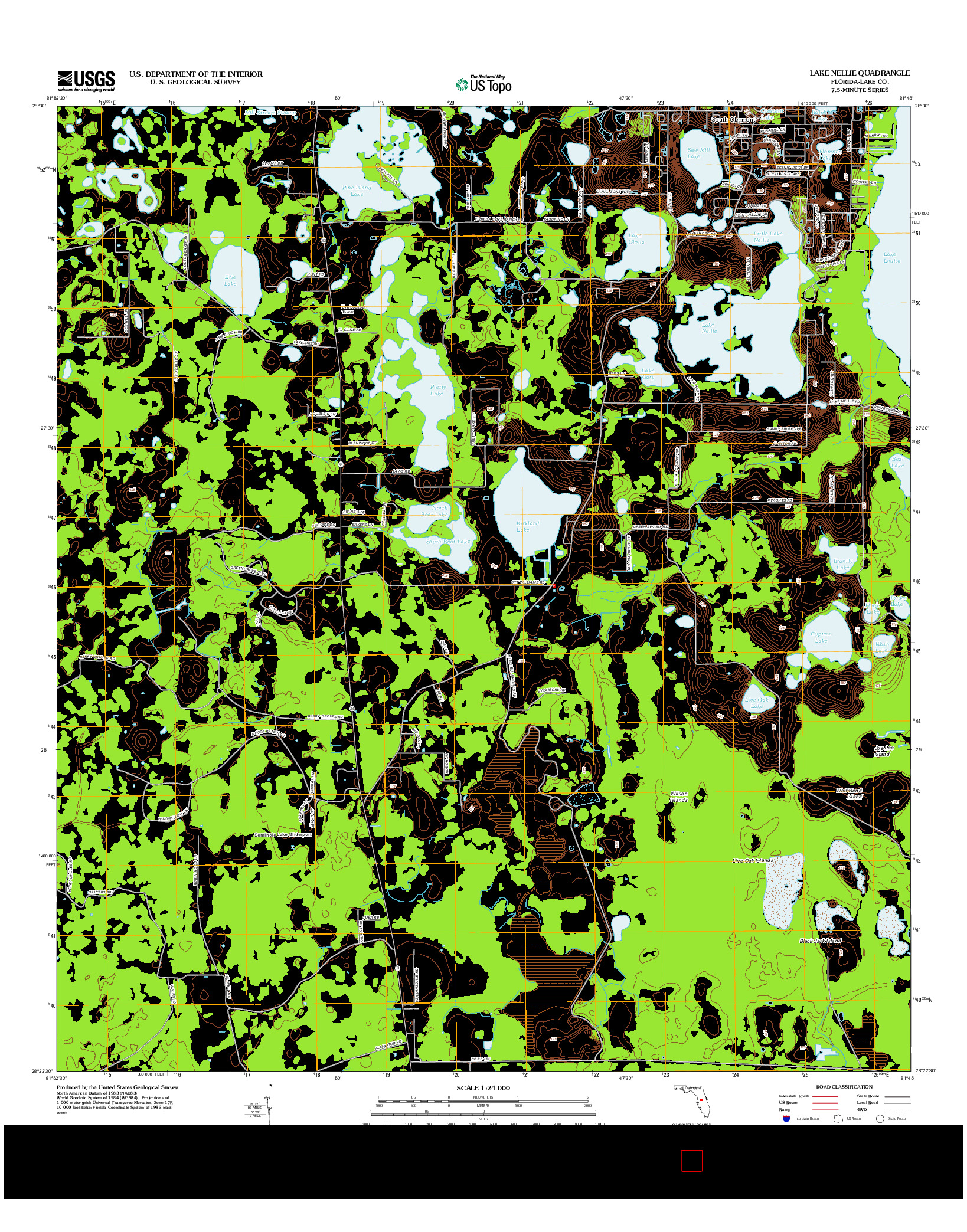 USGS US TOPO 7.5-MINUTE MAP FOR LAKE NELLIE, FL 2012