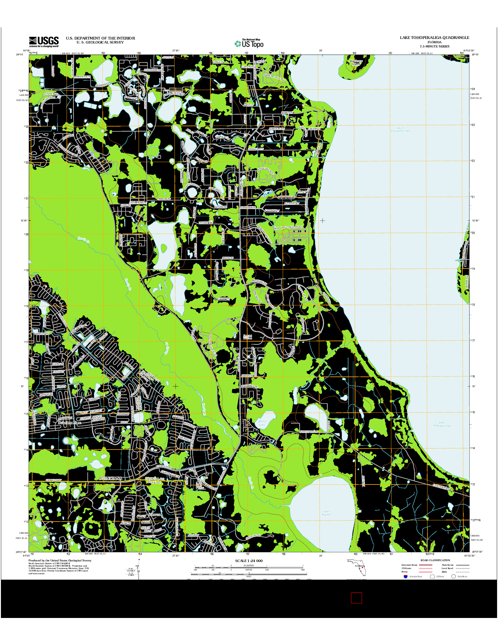 USGS US TOPO 7.5-MINUTE MAP FOR LAKE TOHOPEKALIGA, FL 2012
