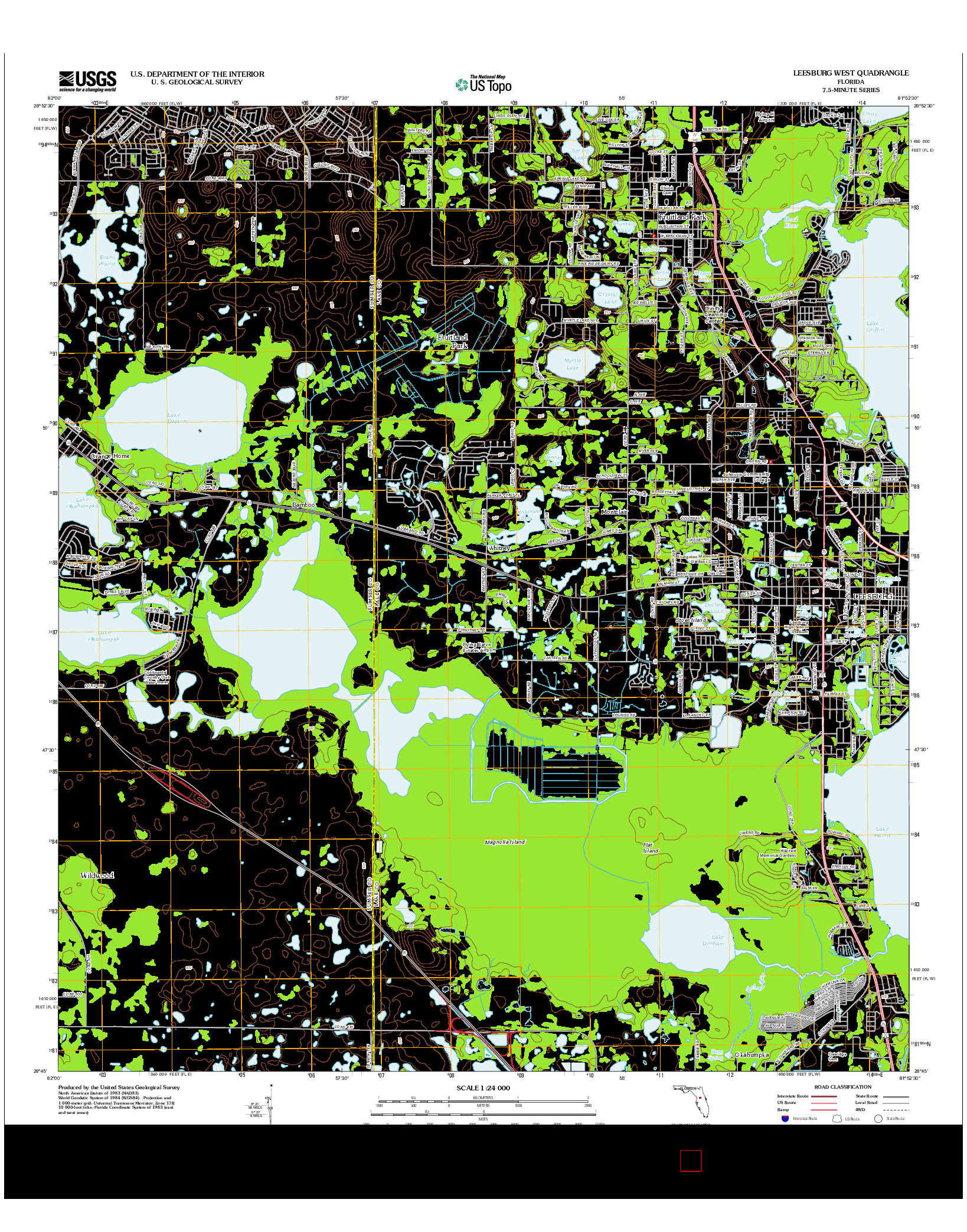 USGS US TOPO 7.5-MINUTE MAP FOR LEESBURG WEST, FL 2012