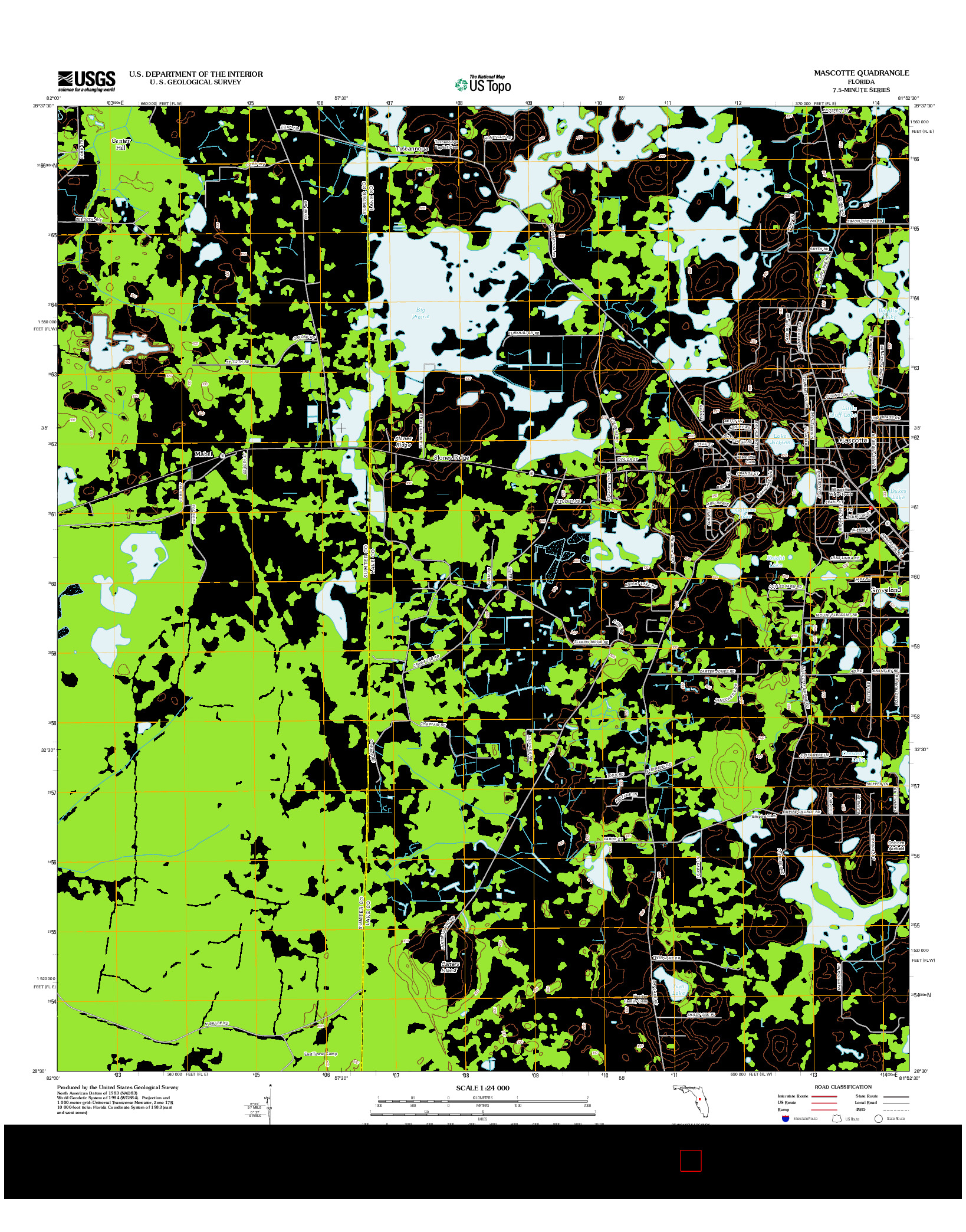 USGS US TOPO 7.5-MINUTE MAP FOR MASCOTTE, FL 2012