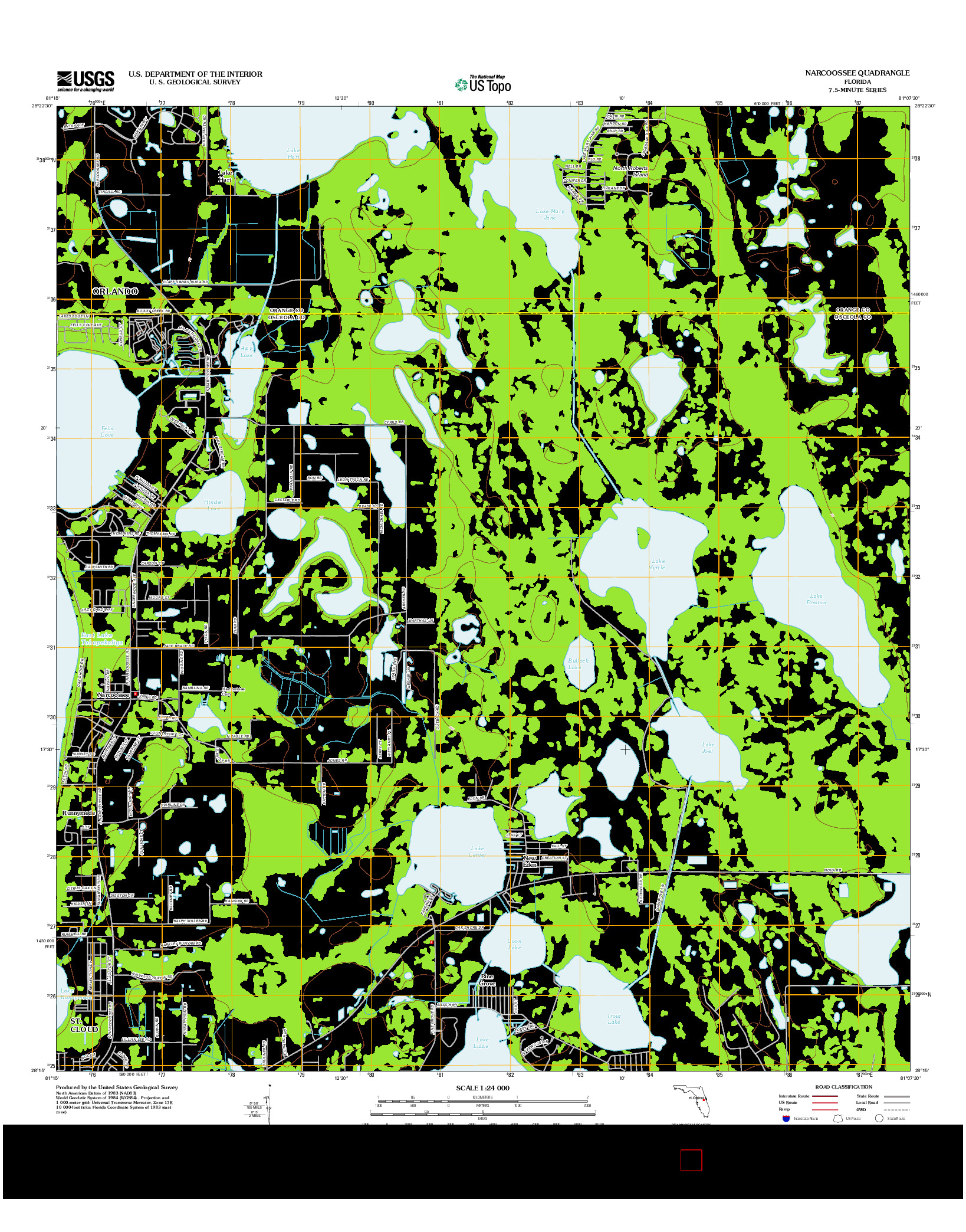 USGS US TOPO 7.5-MINUTE MAP FOR NARCOOSSEE, FL 2012