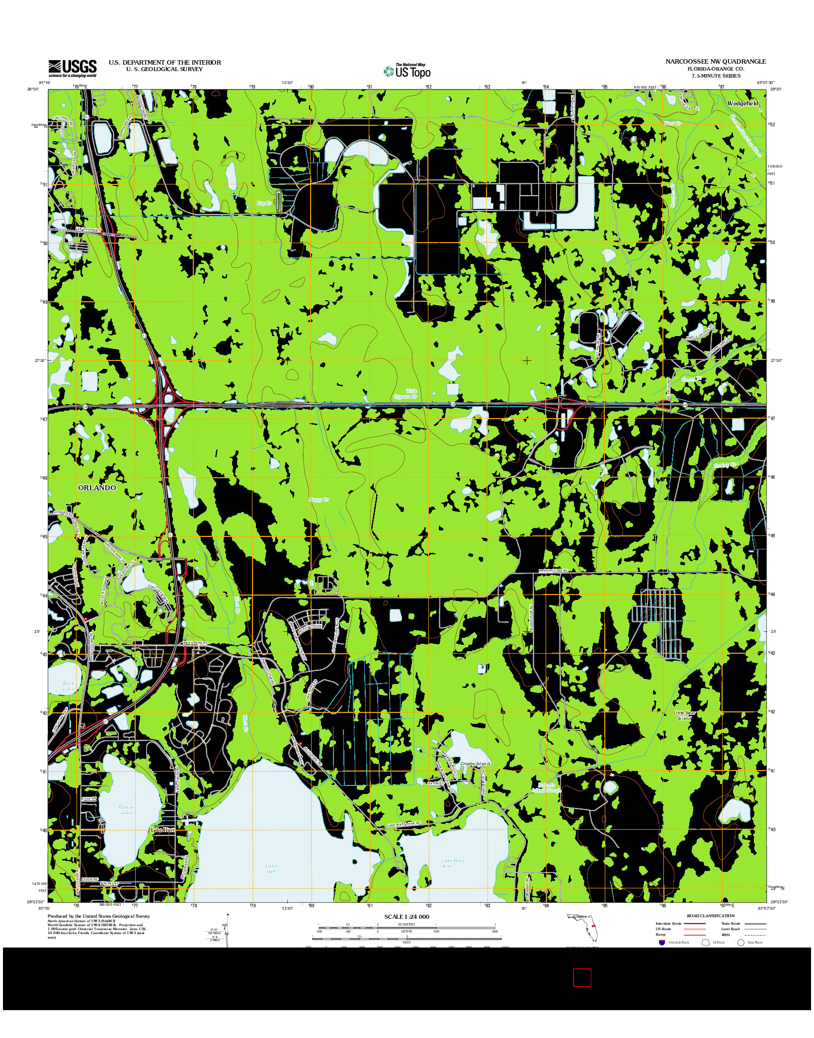 USGS US TOPO 7.5-MINUTE MAP FOR NARCOOSSEE NW, FL 2012