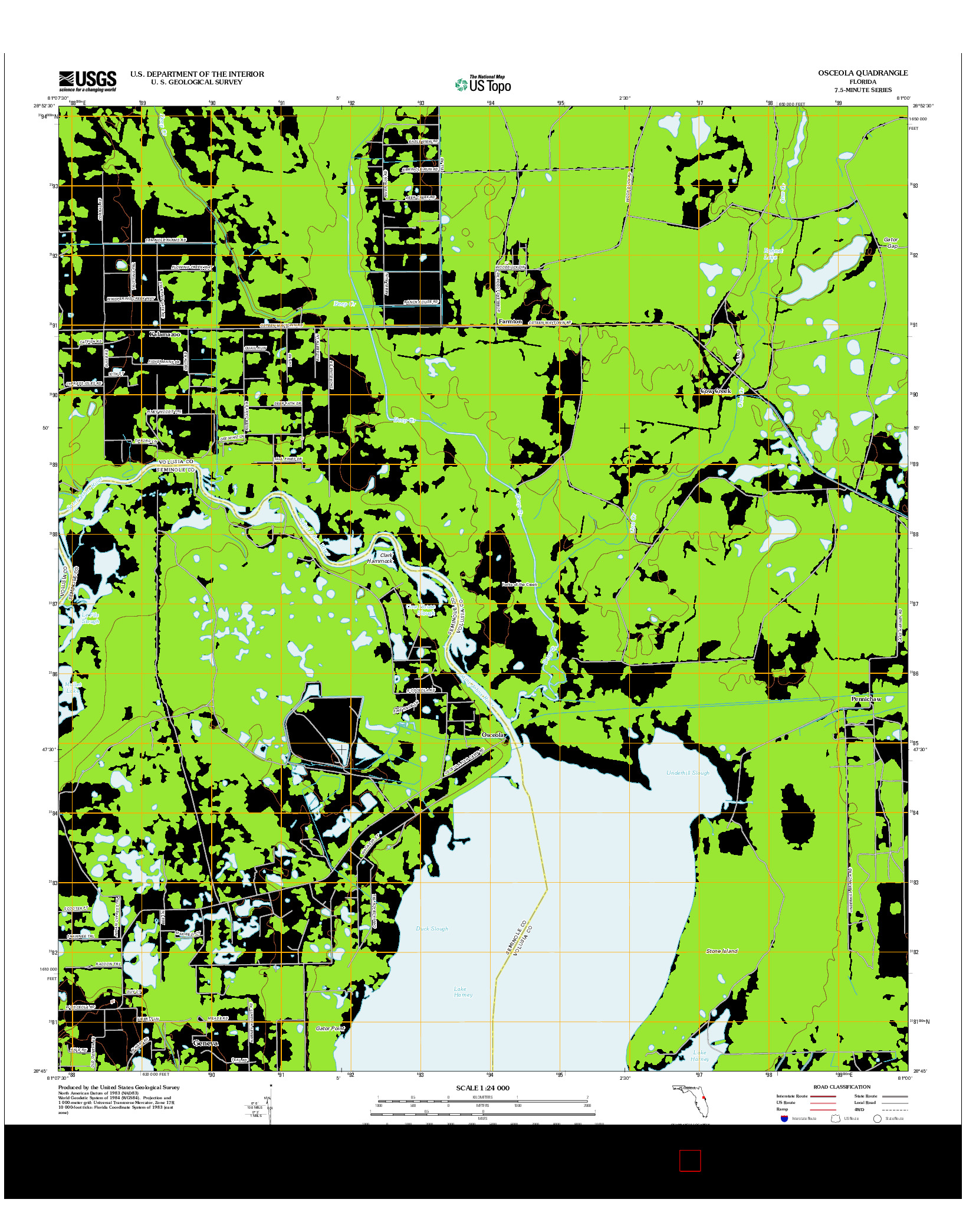 USGS US TOPO 7.5-MINUTE MAP FOR OSCEOLA, FL 2012