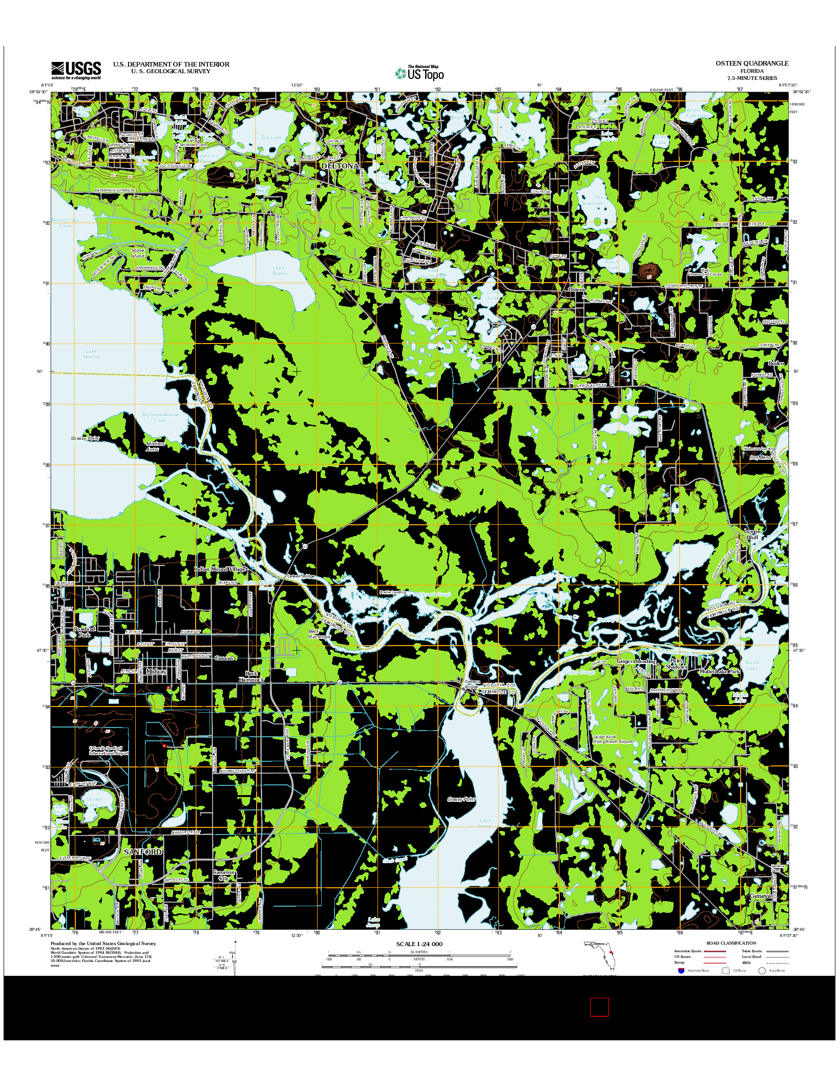 USGS US TOPO 7.5-MINUTE MAP FOR OSTEEN, FL 2012