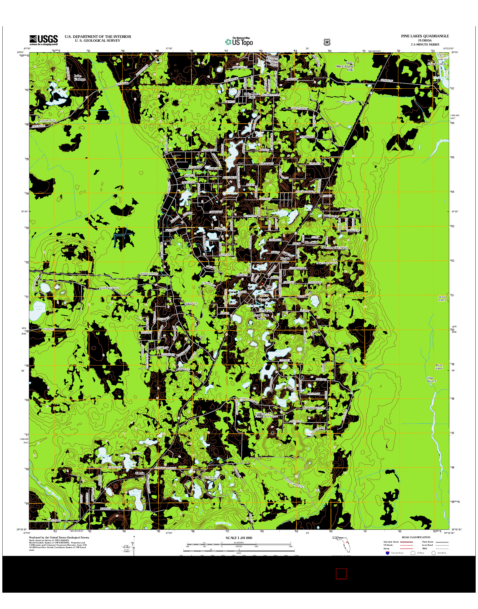 USGS US TOPO 7.5-MINUTE MAP FOR PINE LAKES, FL 2012