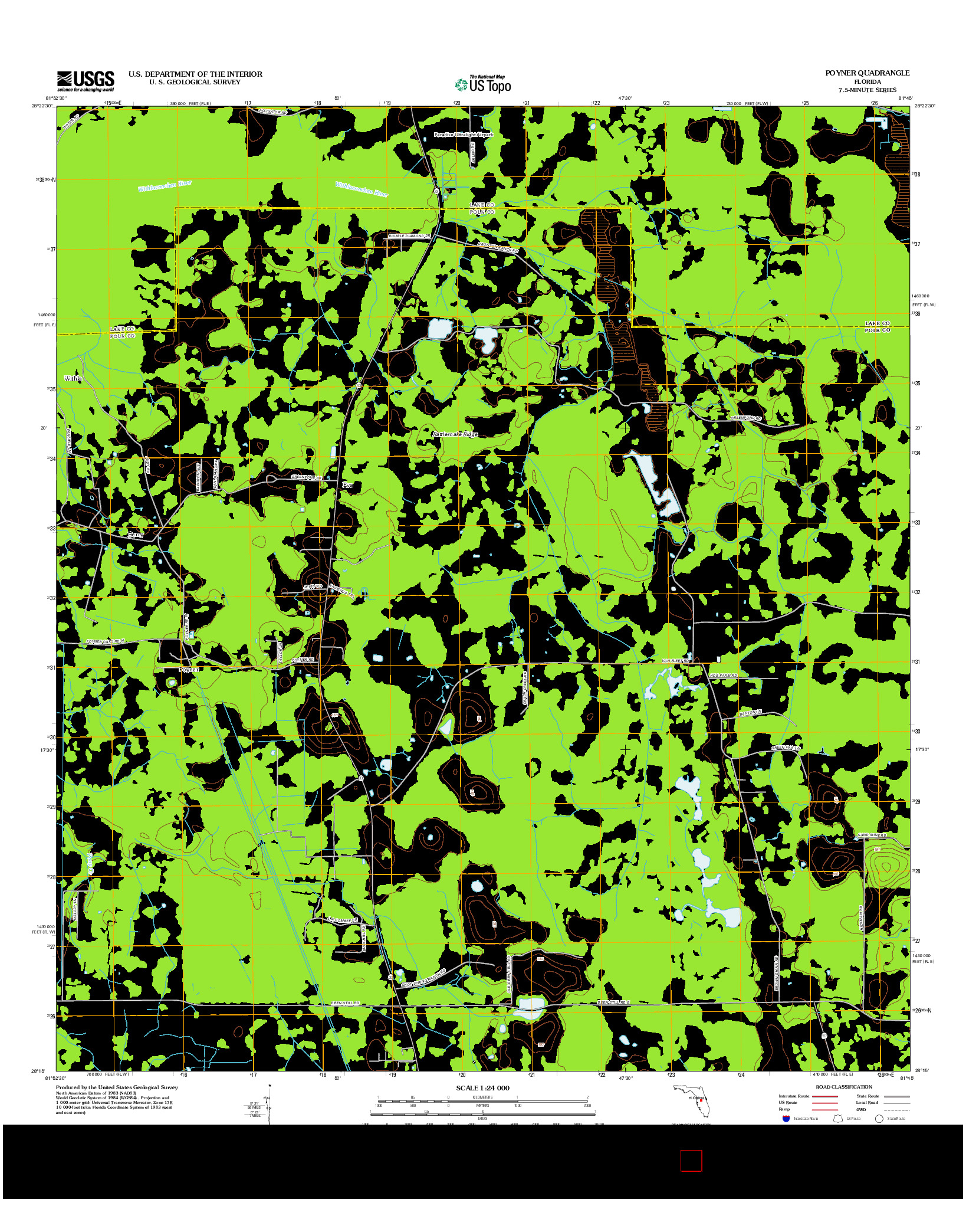 USGS US TOPO 7.5-MINUTE MAP FOR POYNER, FL 2012